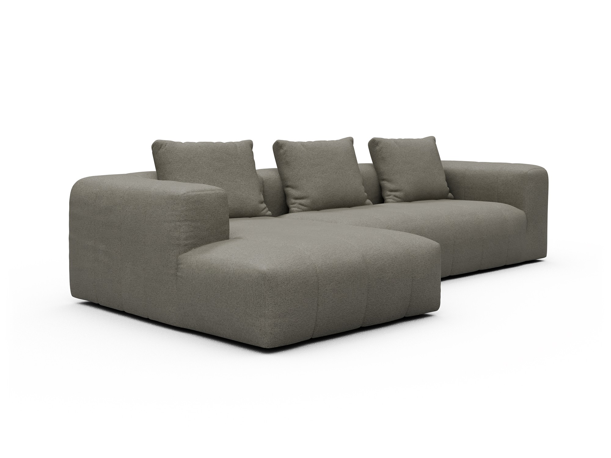 Hugo 2,5-Sitzer Armlehne rechts mit Chaiselongue Denari-Warm-Grey moebelfaktor