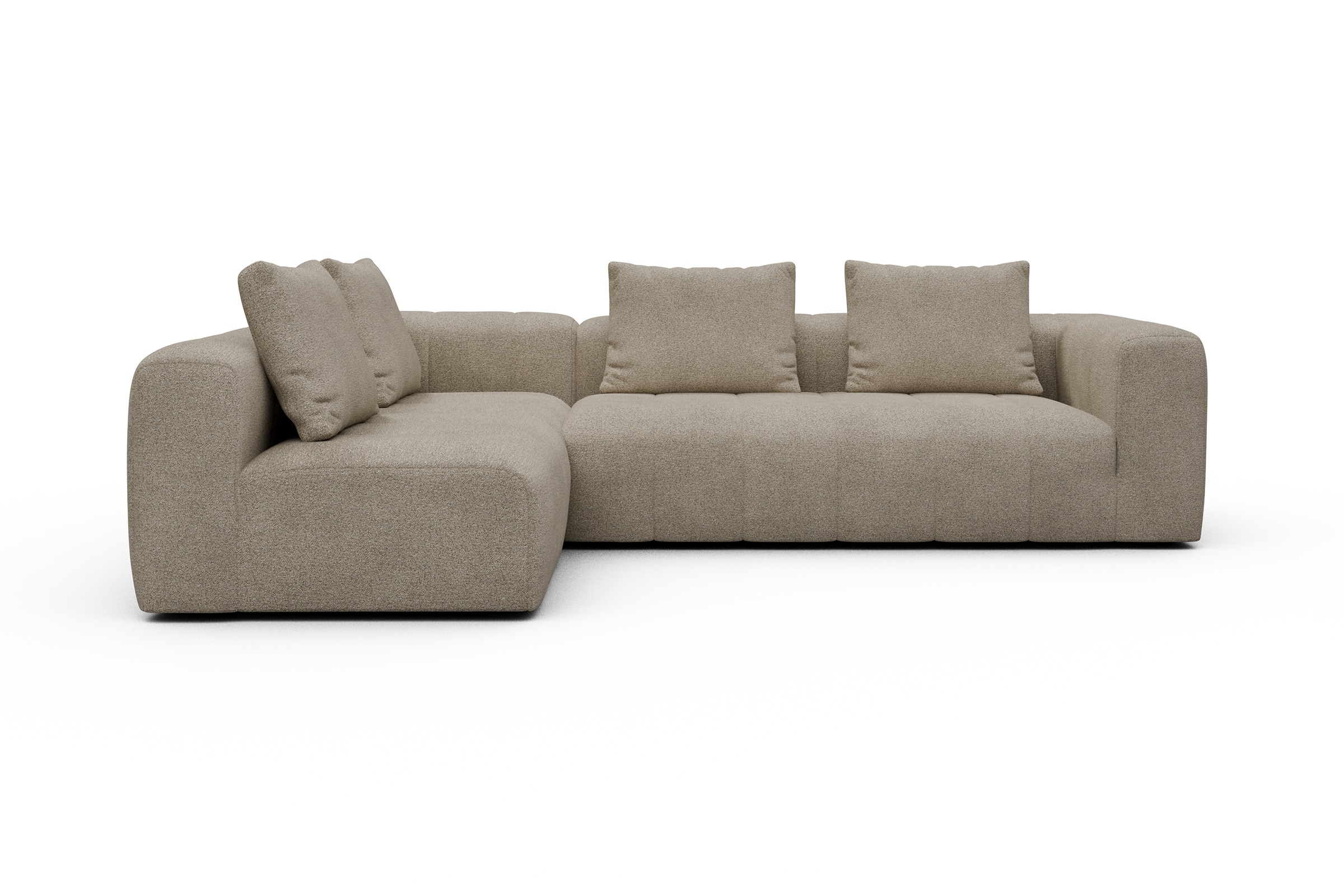 Ecksofa Hugo 2x 2,5-Sitzer Armlehne rechts Boucle-Belge