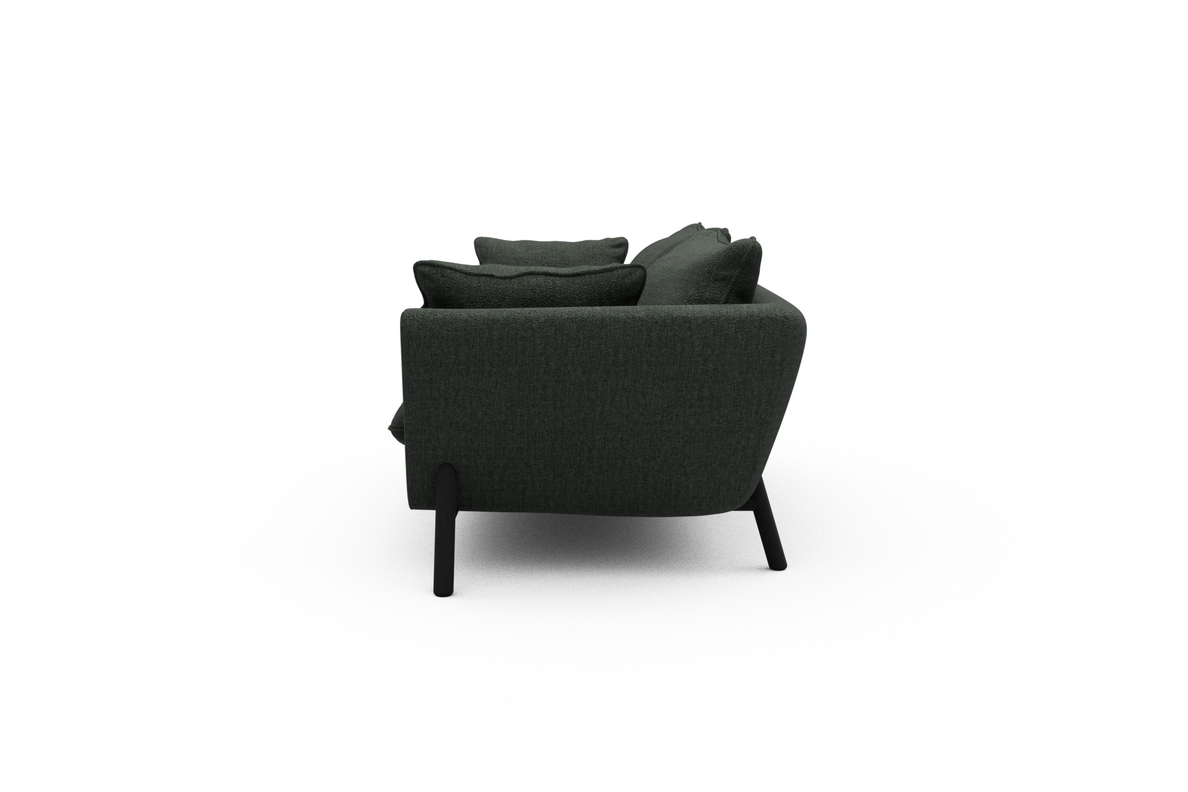Sofa Emil PREMIUM 2-Sitzer Beinfarbe Eiche Schwarz Aivi-Pine-Green