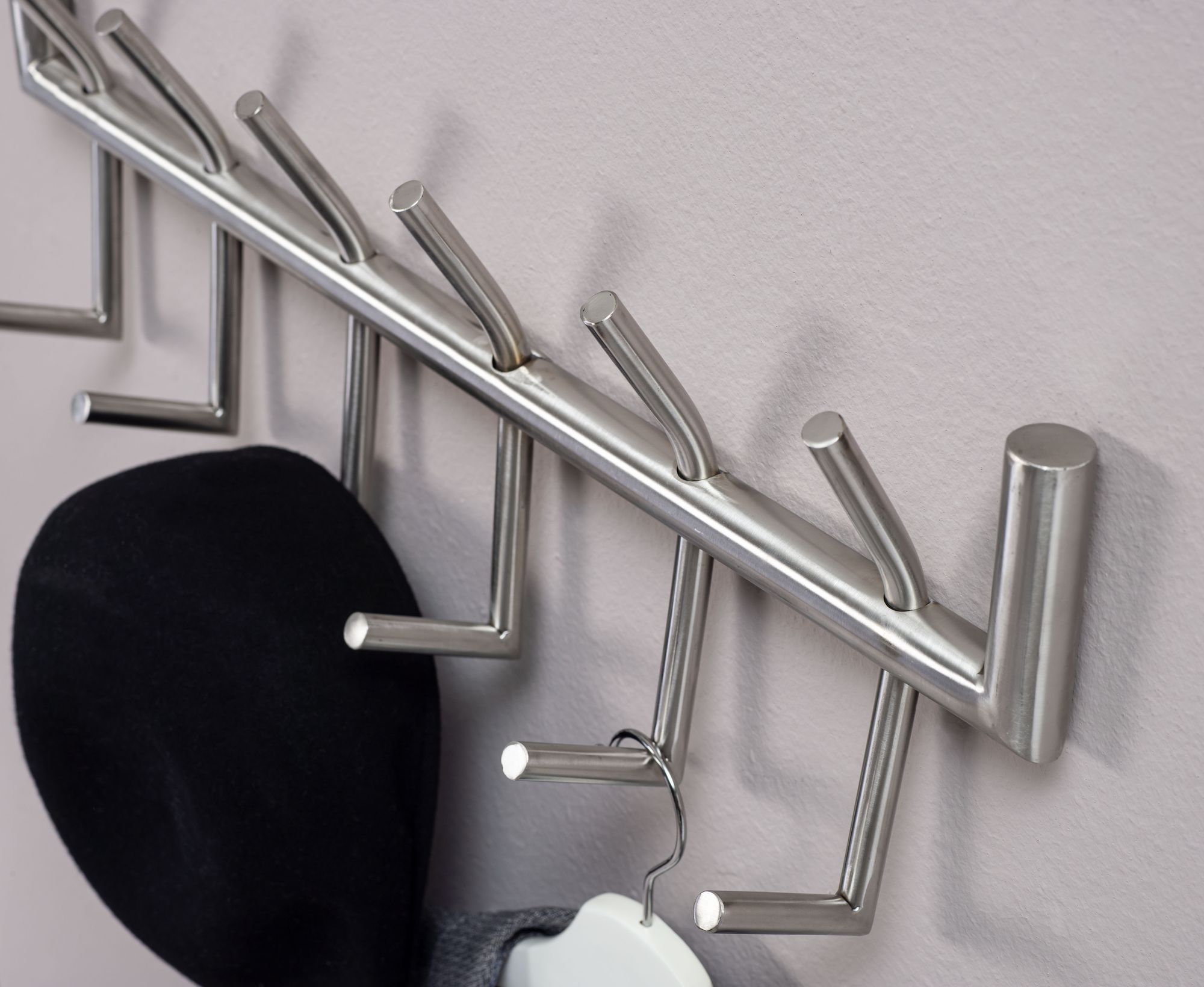 Wandgarderobe Fossvogur Metall Silber 60 × 10 × 19 cm