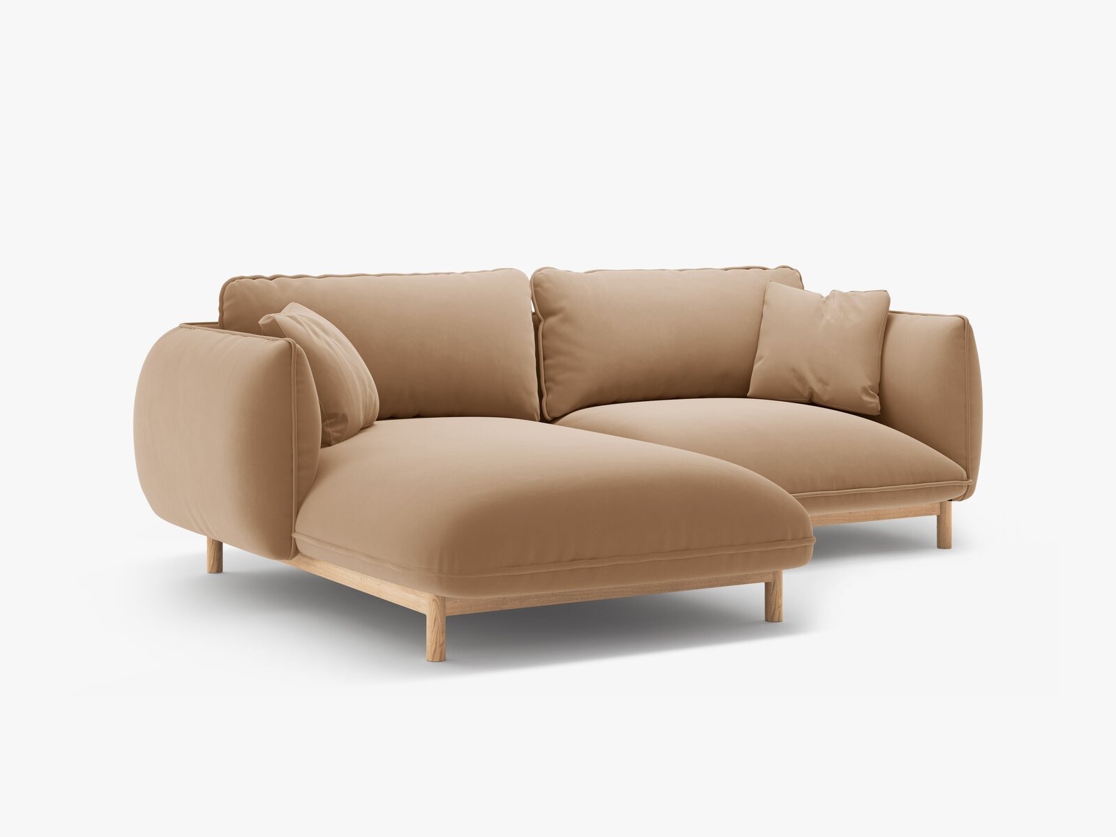 Micadoni Ada Ecksofa 3-Sitzer Links Samt Casino Mandelbeige