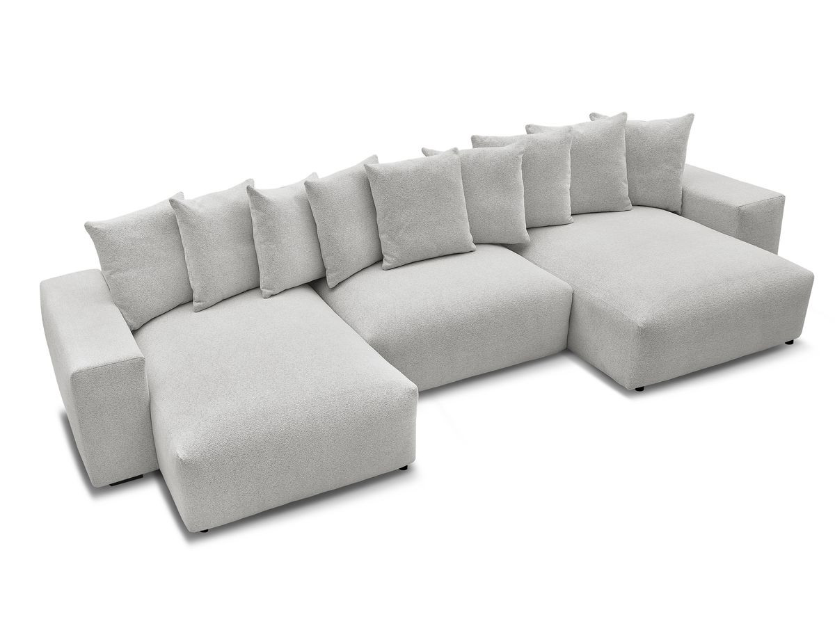 Bobochic Voltaire Wohnlandschaft 420 × 174 cm Melange-Stoff Hellgrau
