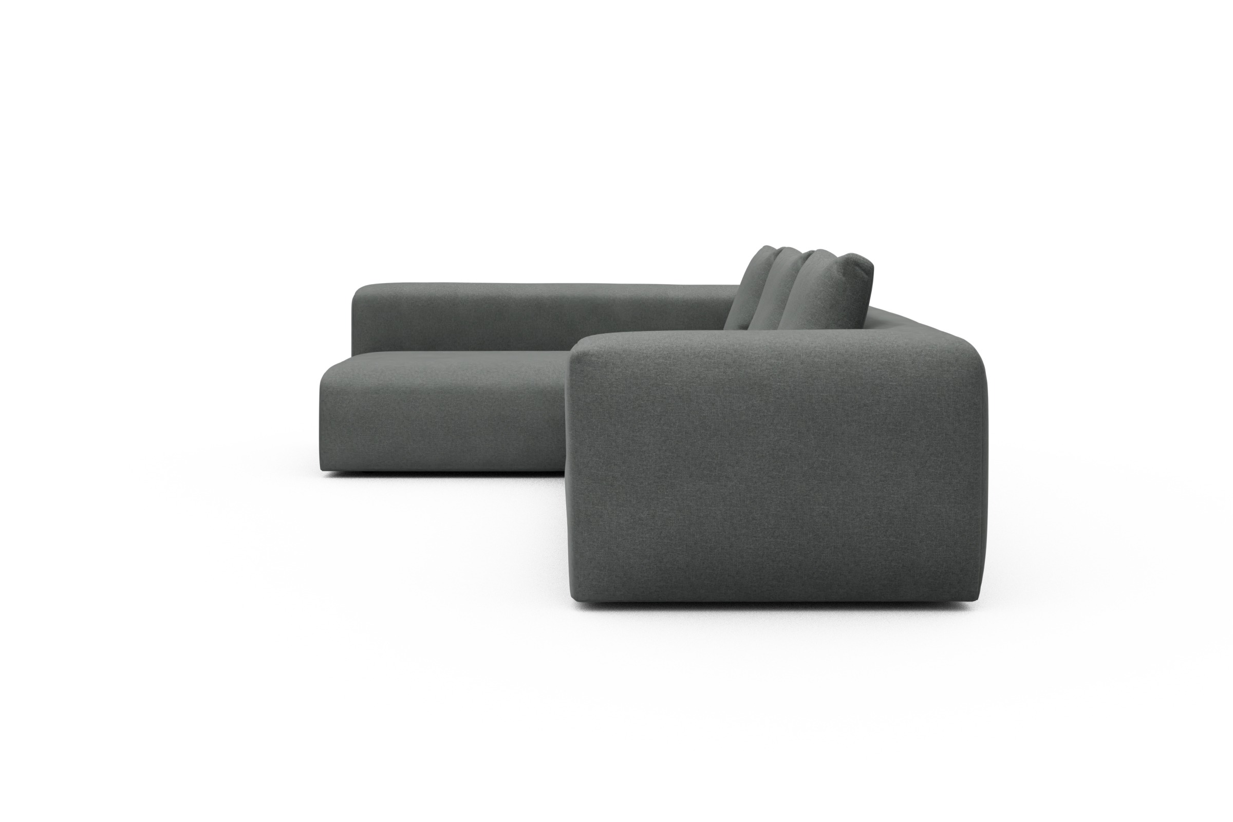 Ecksofa Fred 2x 2,5-Sitzer links offen Satya-Steel