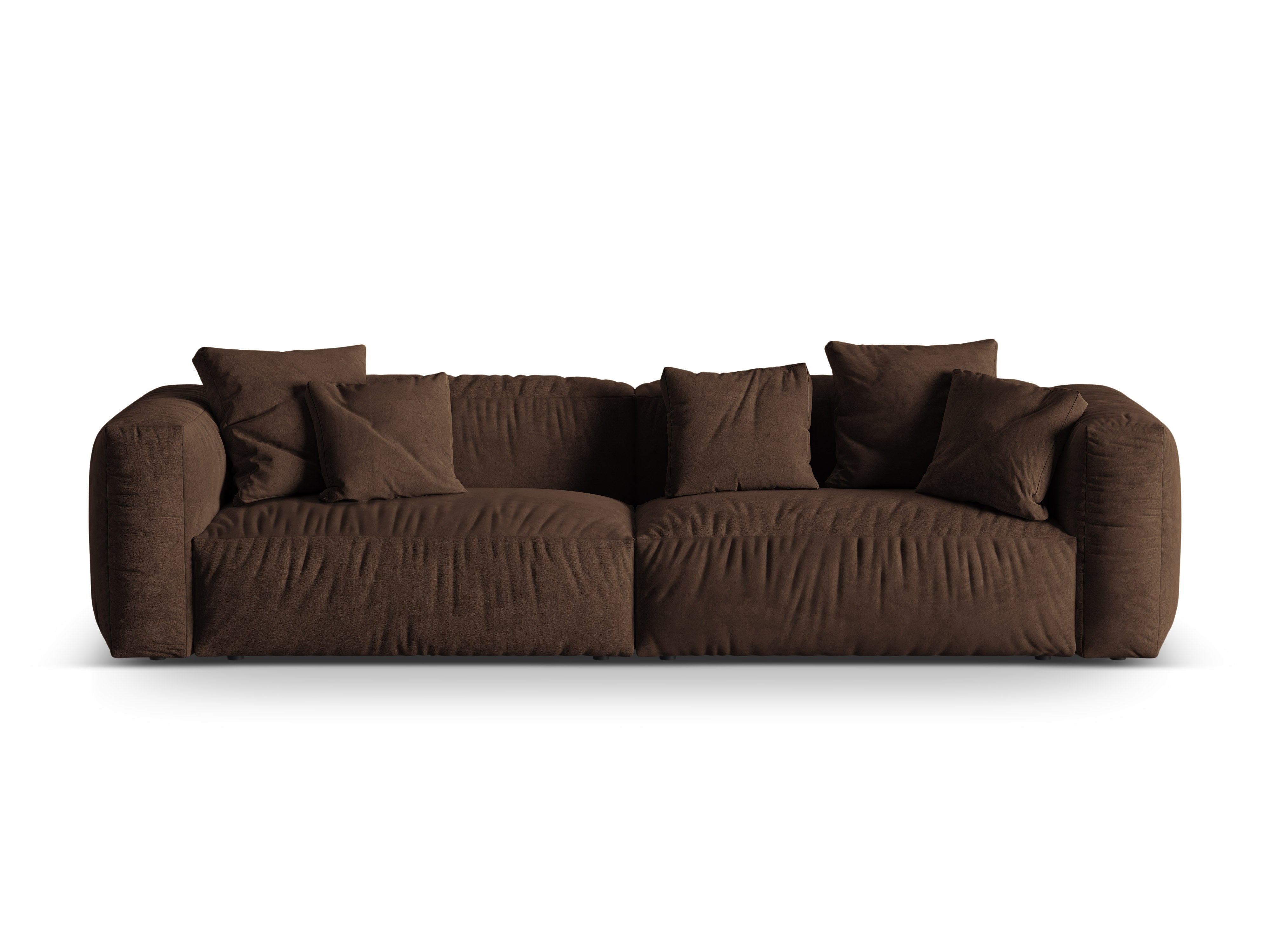 Micadoni Sofa Martina 4-Sitzer Samt Vogue Schokolade