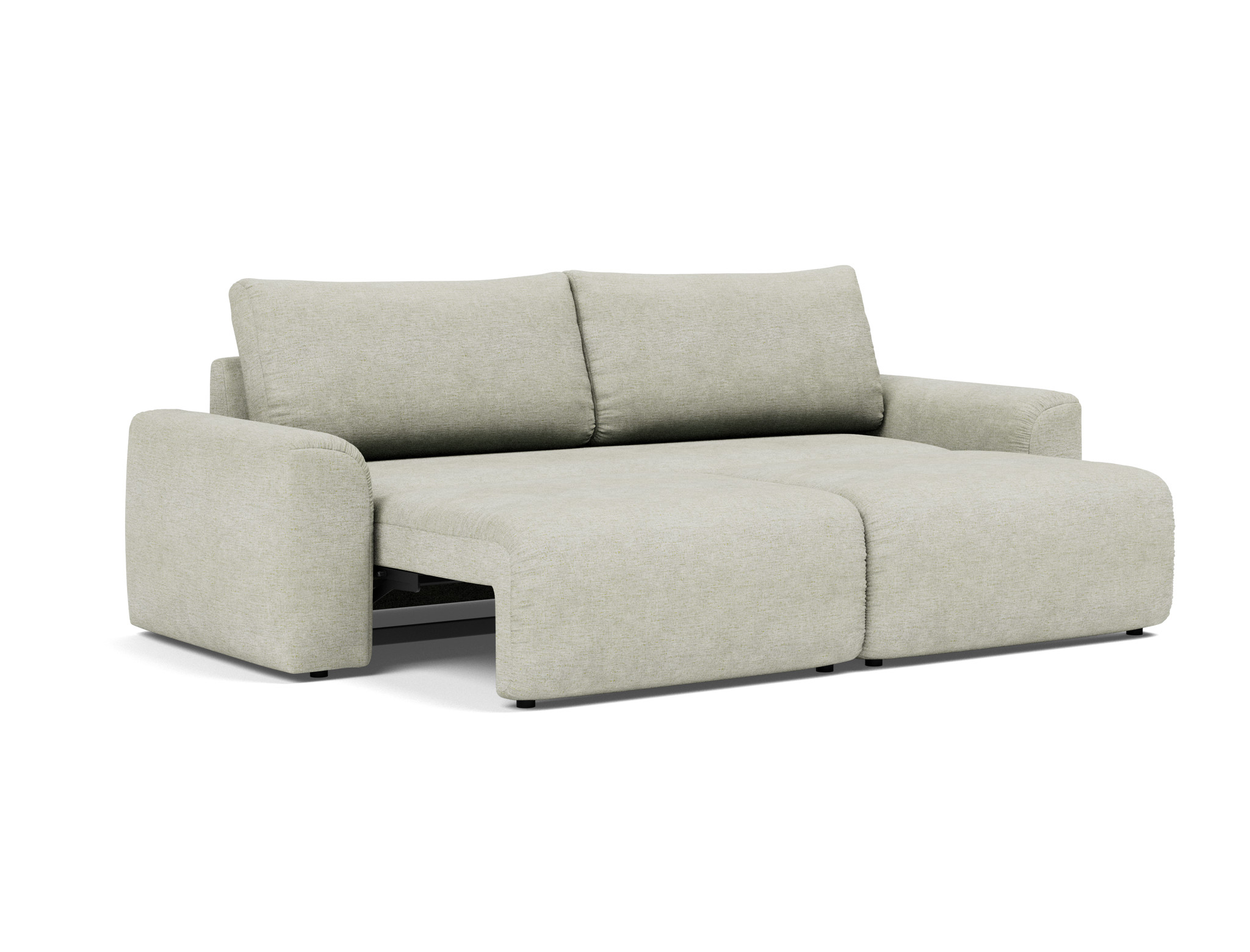 Schlafsofa Norum mit Chunky-Armlehnen Flachgewebe Avella 280-Sand
