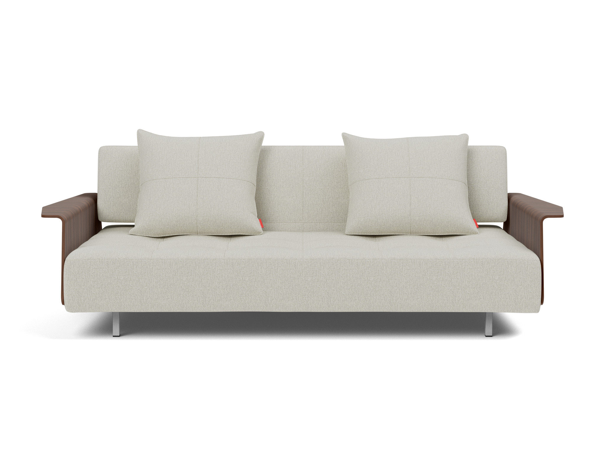 Schlafsofa Long Horn D.E.L. mit Armlehnen Flachgewebe Mixed Dance 527-Natural