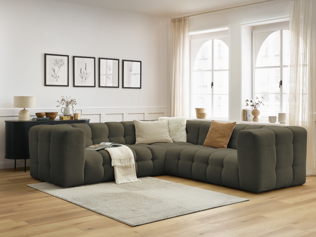 Bobochic Cloud Ecksofa 268 × 184 cm Stoff Grün