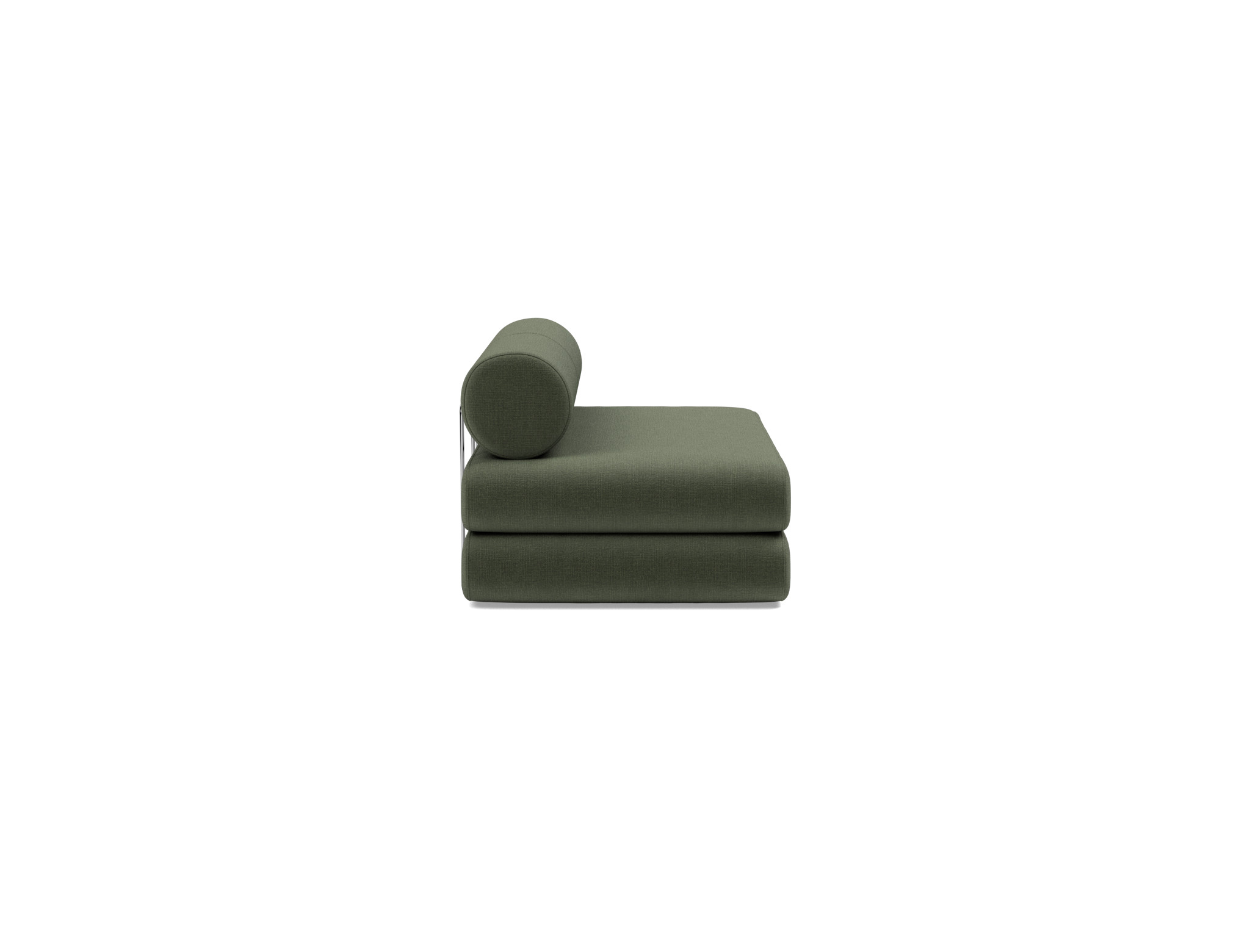 Tagesbett Circlus mit Rückenrollen Chenille Esina 413-Olive-Green