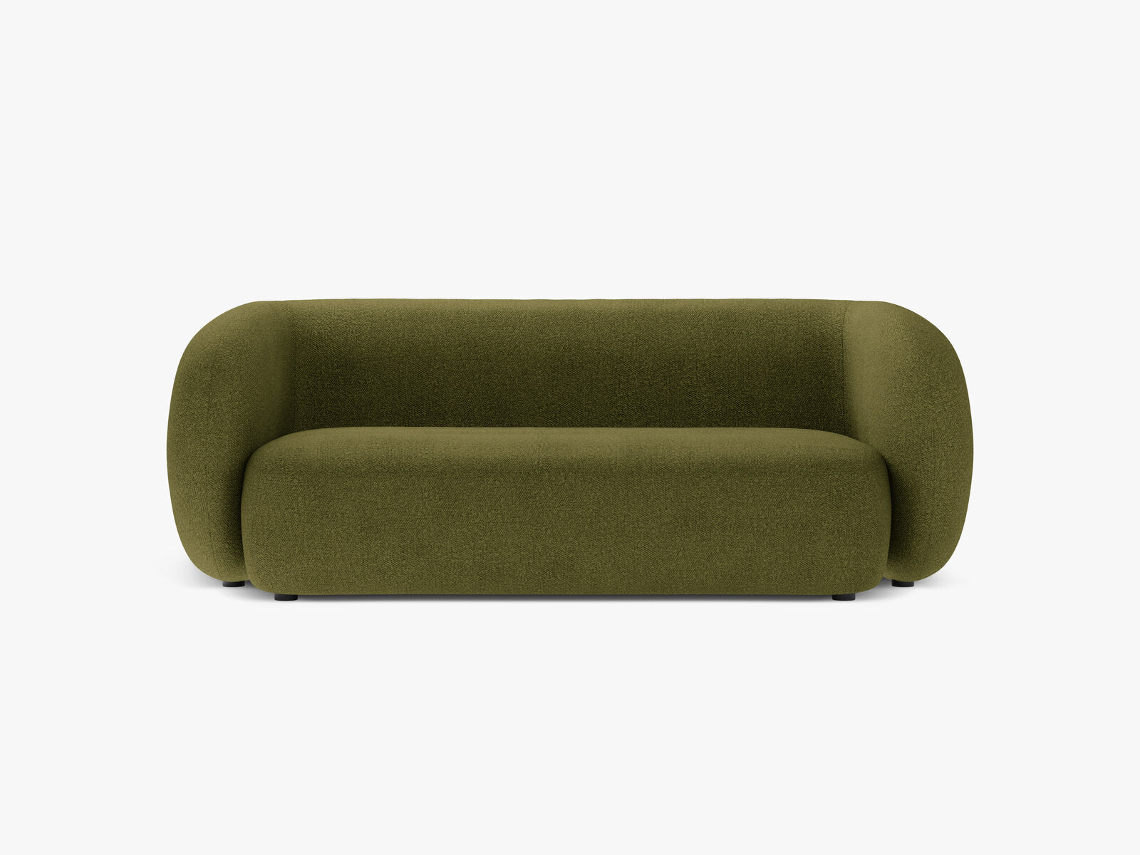 Micadoni Sofa Kate 2-Sitzer Boucle Baloo Dunkel-Olivgrün