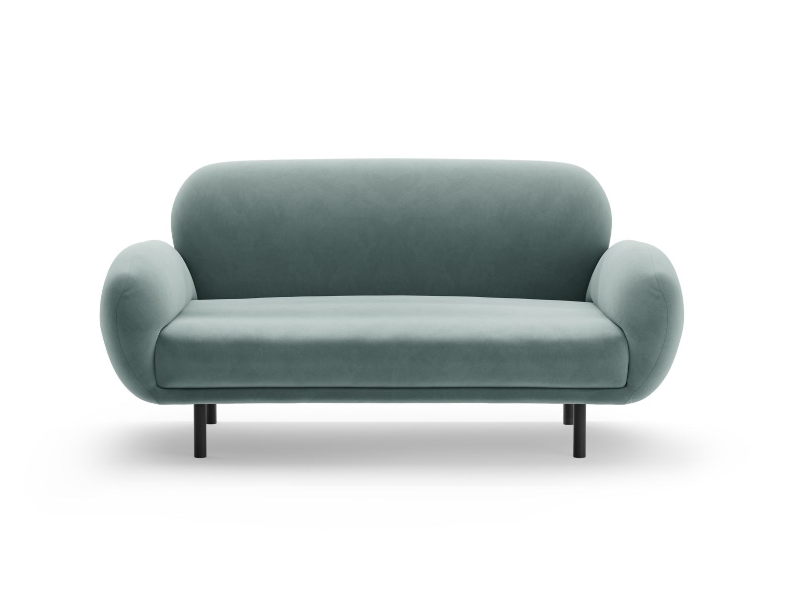 Micadoni Sofa Poppy 2-Sitzer Samt Casino Hellblau