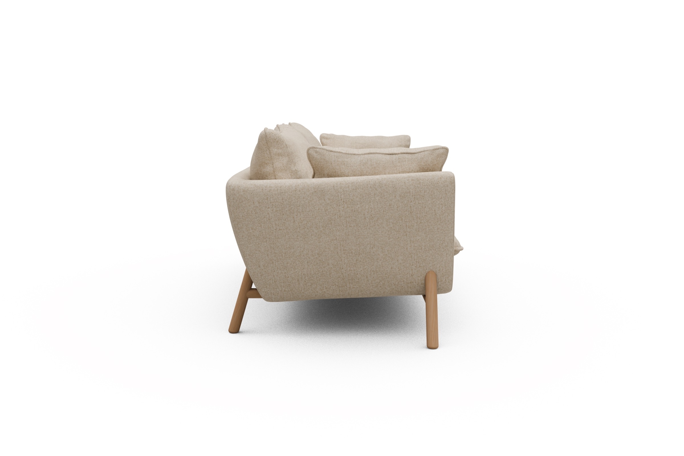 Sofa Emil PREMIUM 3-Sitzer Beinfarbe Eiche Natur Casone-Natural-Beige