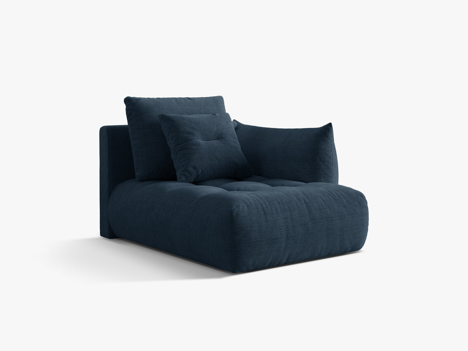 Micadoni Bloom Chaiselongue Rechts Strukturierter Stoff Wind Marineblau