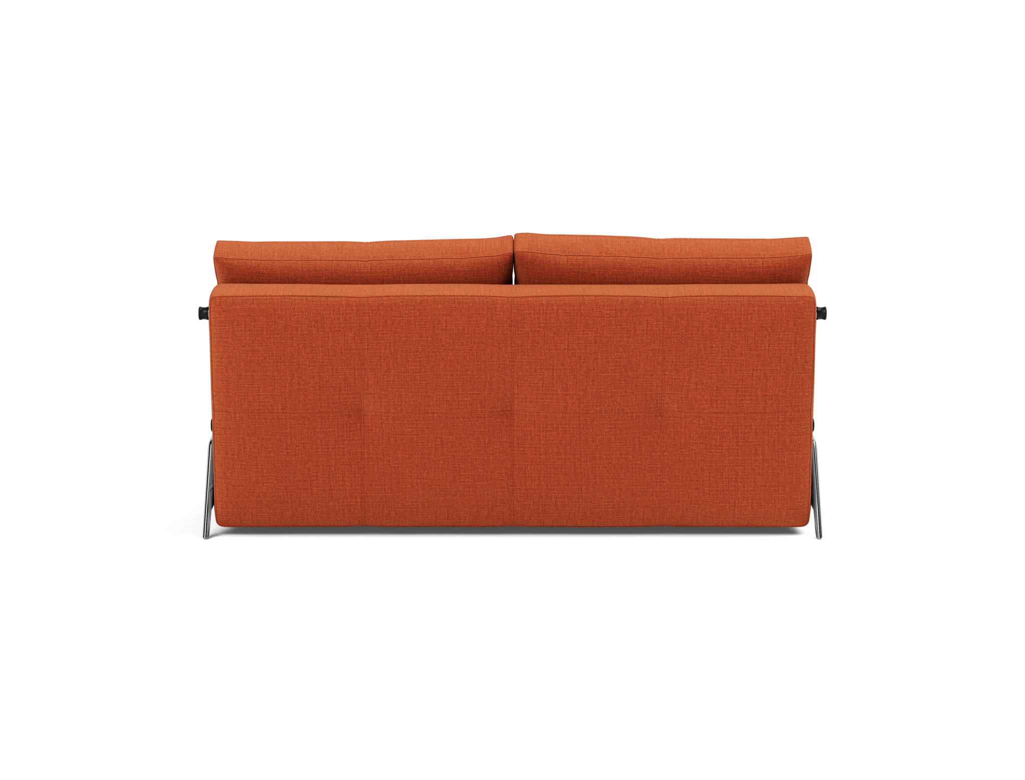 Schlafsofa Cubed 160 Chenille Esina 412-Rust-Orange Beine Aluminium