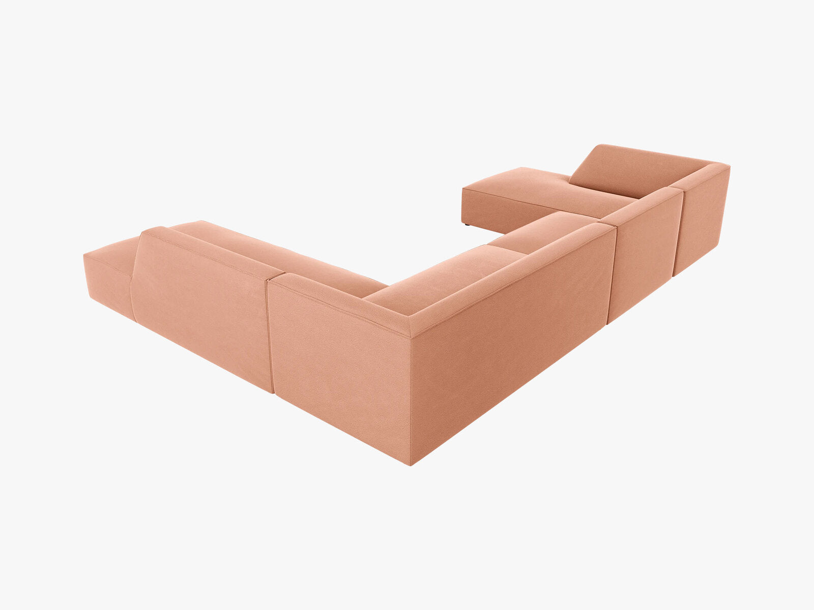 Micadoni Panorama-Ecksofa Ruby 7-Sitzer Rechts Samt Salvador Rosa