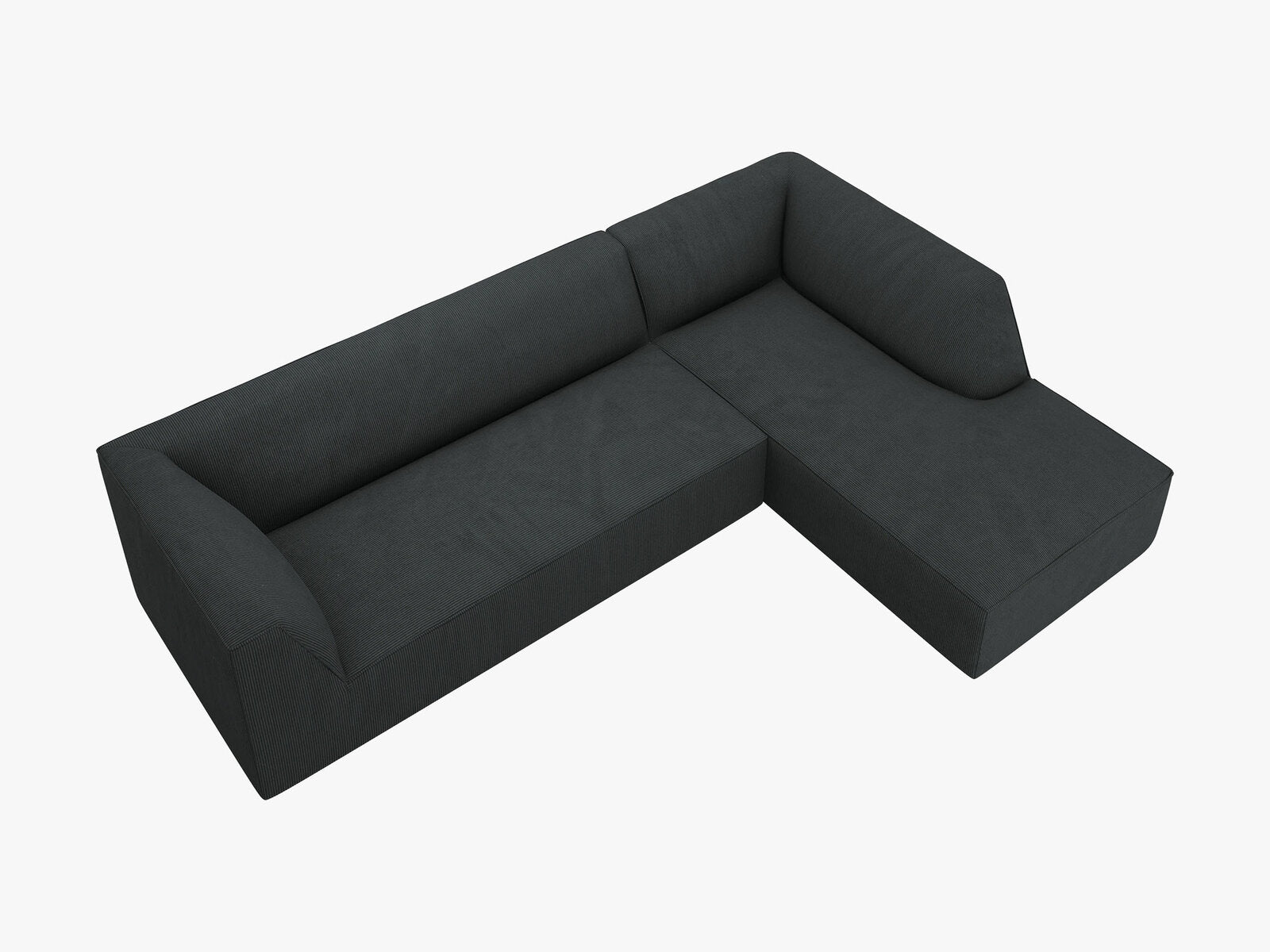 Micadoni 4-Sitzer Modular Sofa Ruby Rechts Kord Scala Schwarz