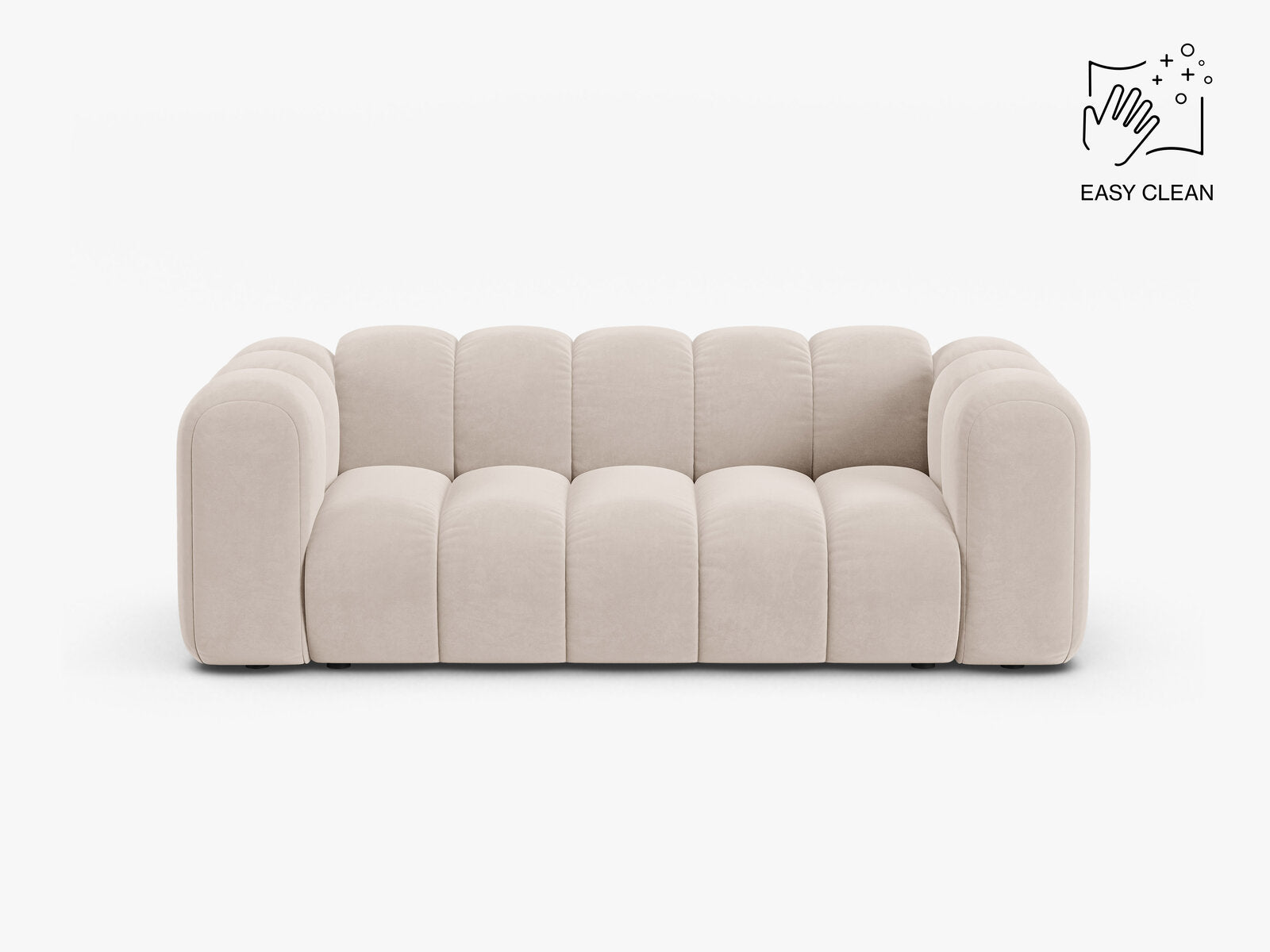 Micadoni Sofa Lupine 2-Sitzer Samt Venus Helles Beige