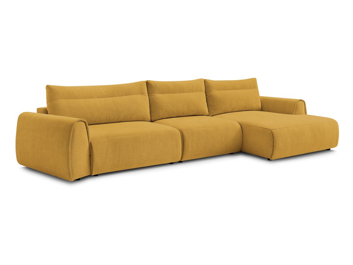Bobochic Aden Ecksofa 386 × 152 cm Stoff Gelb Ecke rechts