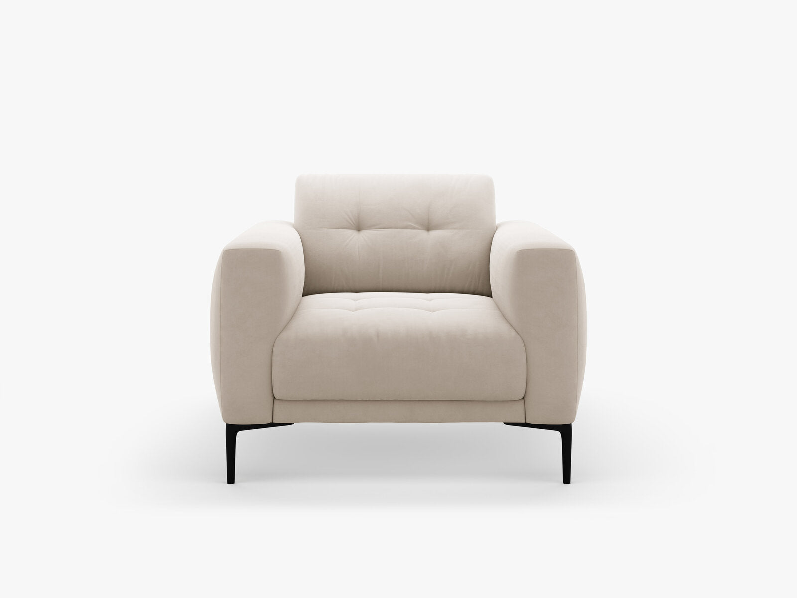 Micadoni Sessel Bemy 1-Sitzer Samt Beige