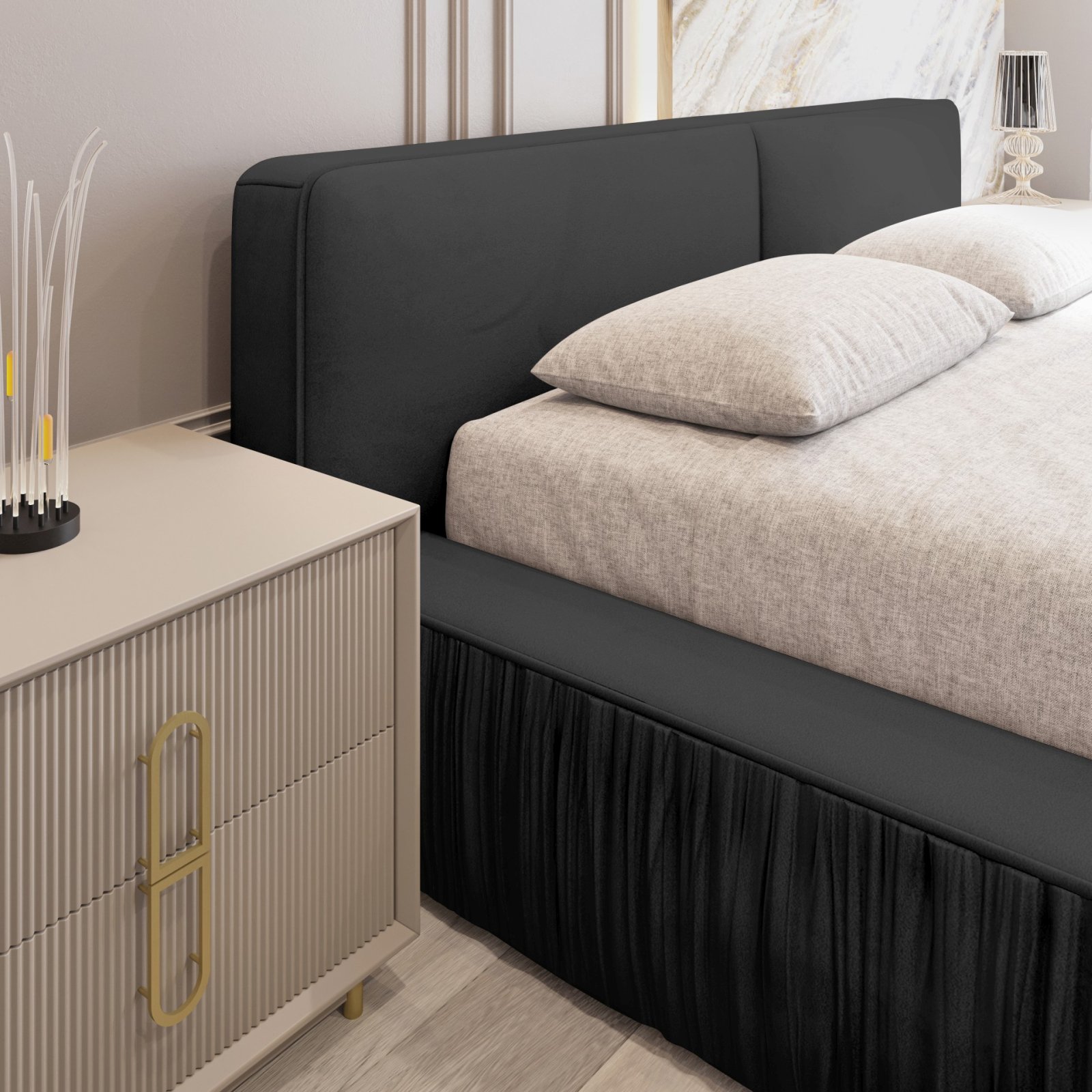 Polsterbett Beyond Samtstoff 160x200 mit Metallrahmen Riviera 100