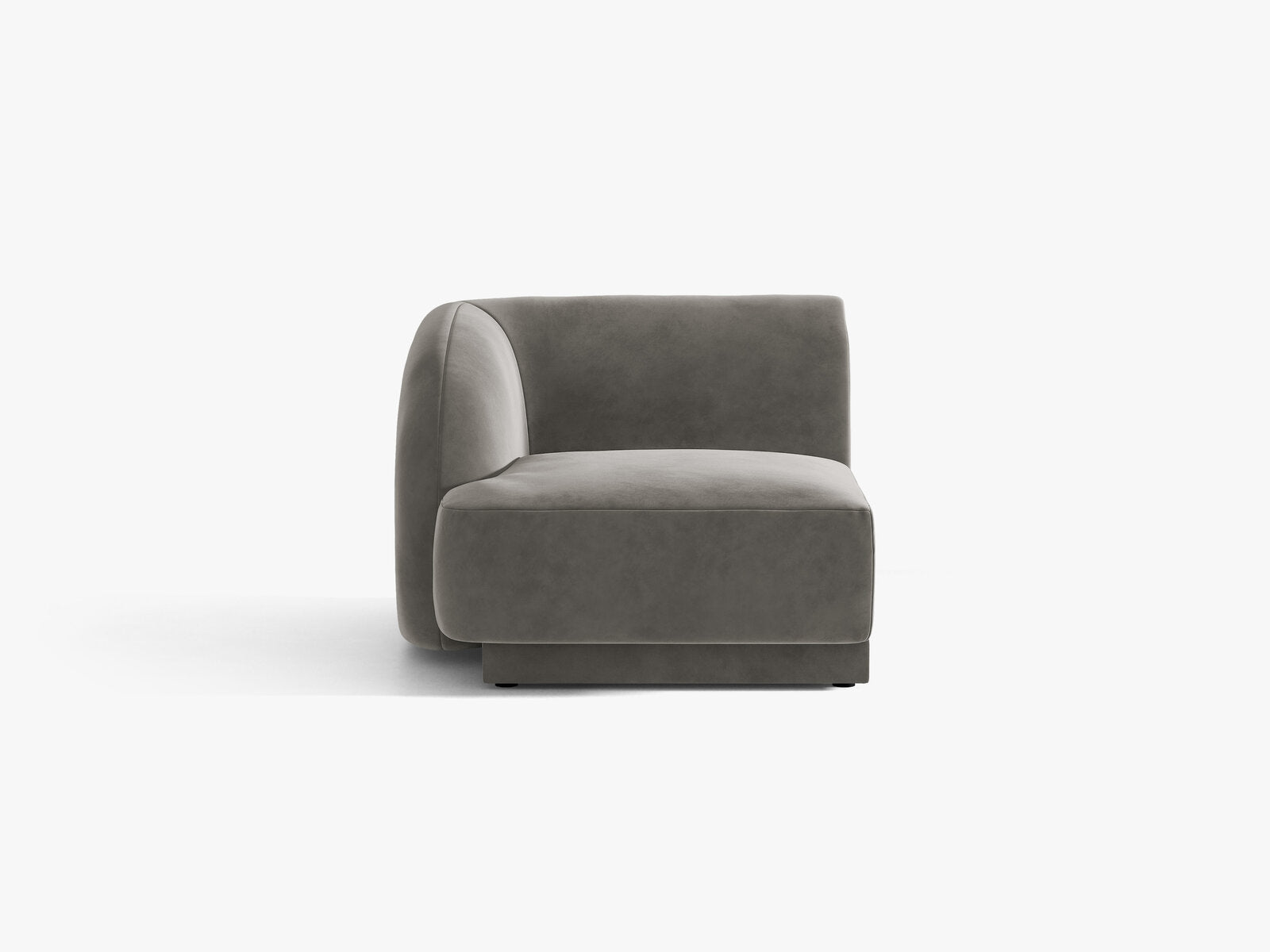 Micadoni Eckmodul Miley 1-Sitzer Links Samt Bluvel Hellgrau