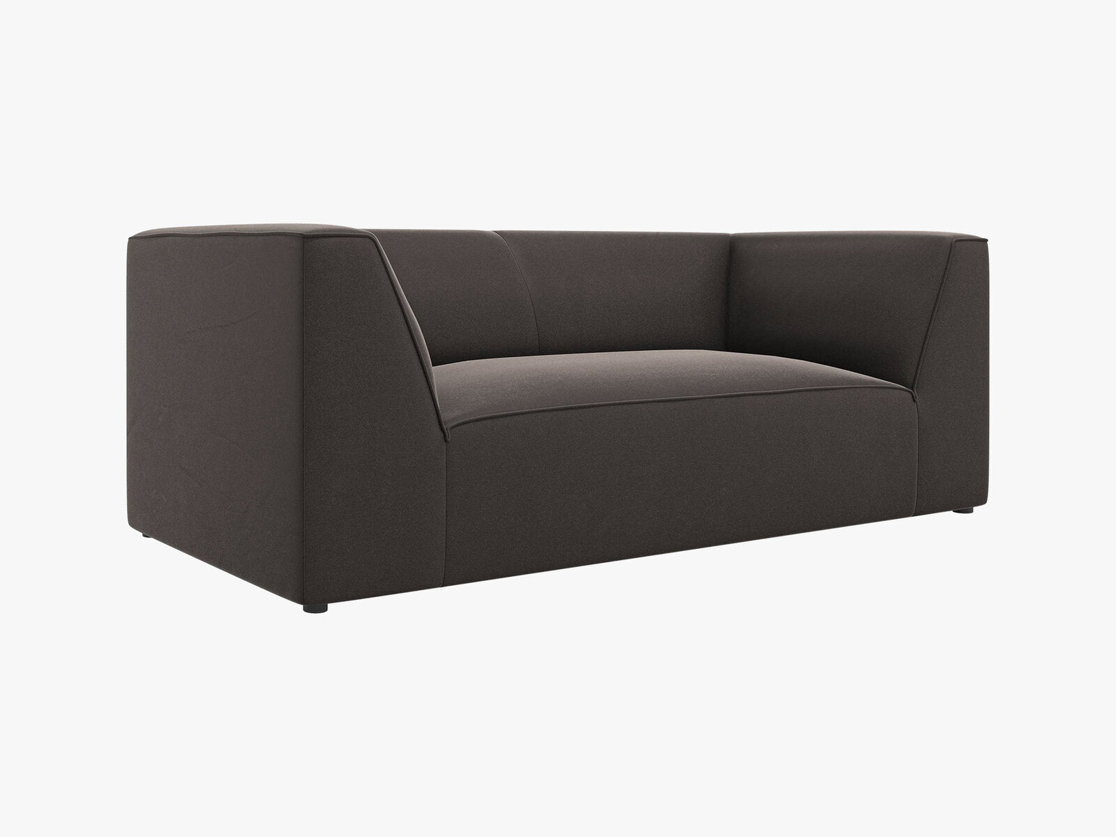 Micadoni Sofa Ruby 2-Sitzer Samt Salvador Dunkelgrau