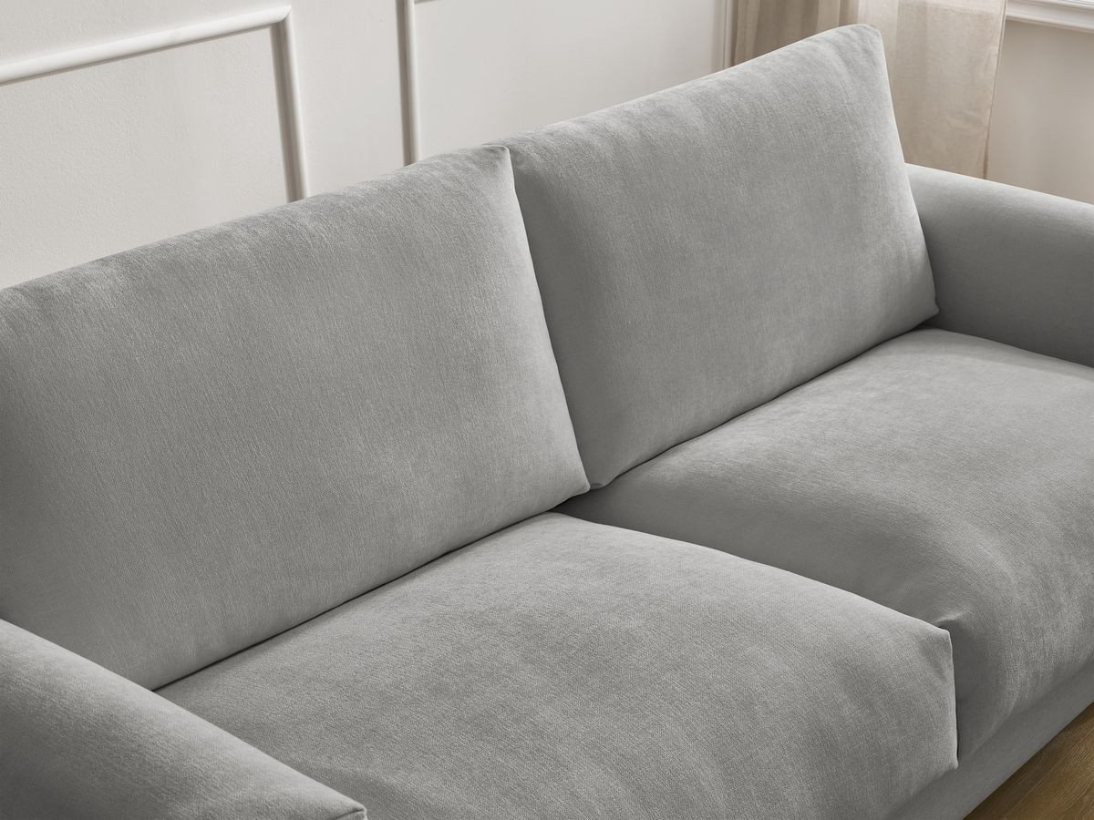 Bobochic Cocoone Schlafsofa 3-Sitzer Stoff Grau, Liegefläche 140 × 200 cm