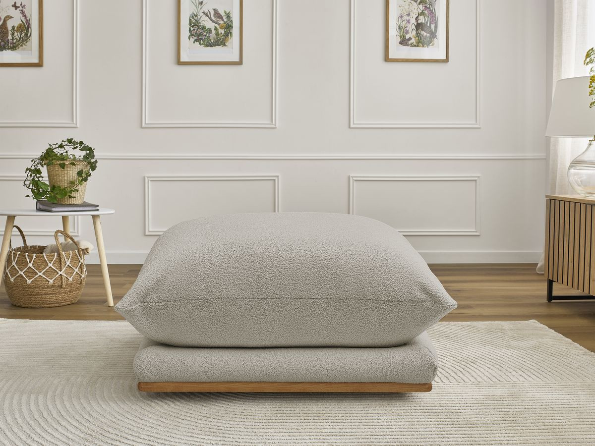 Bobochic Ernest Pouf Bouclé-Stoff Taupe