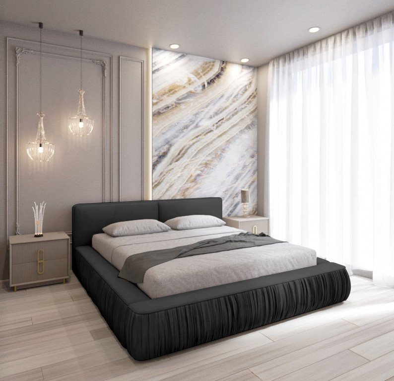 Polsterbett Beyond Samtstoff 160x200 mit Metallrahmen Riviera 100