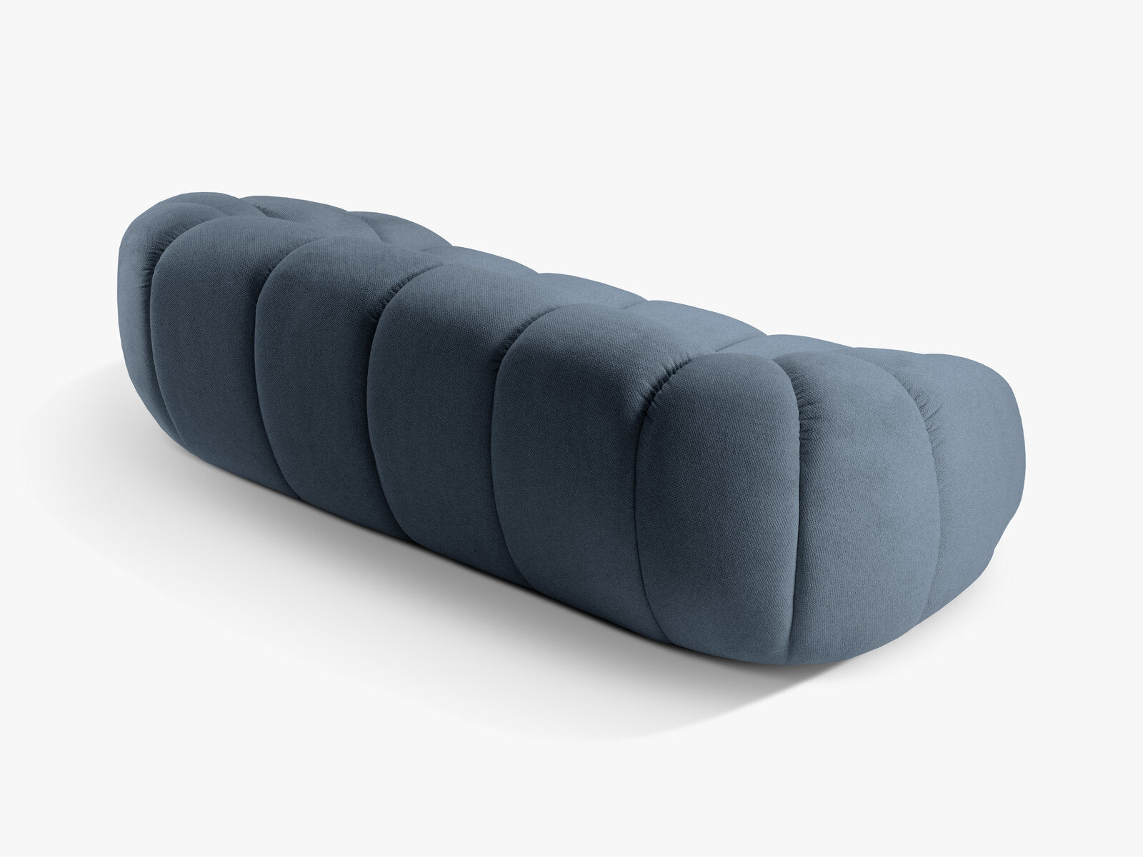 Micadoni Sofa Diana 3-Sitzer Strukturierter Samt Bubble Jeansblau
