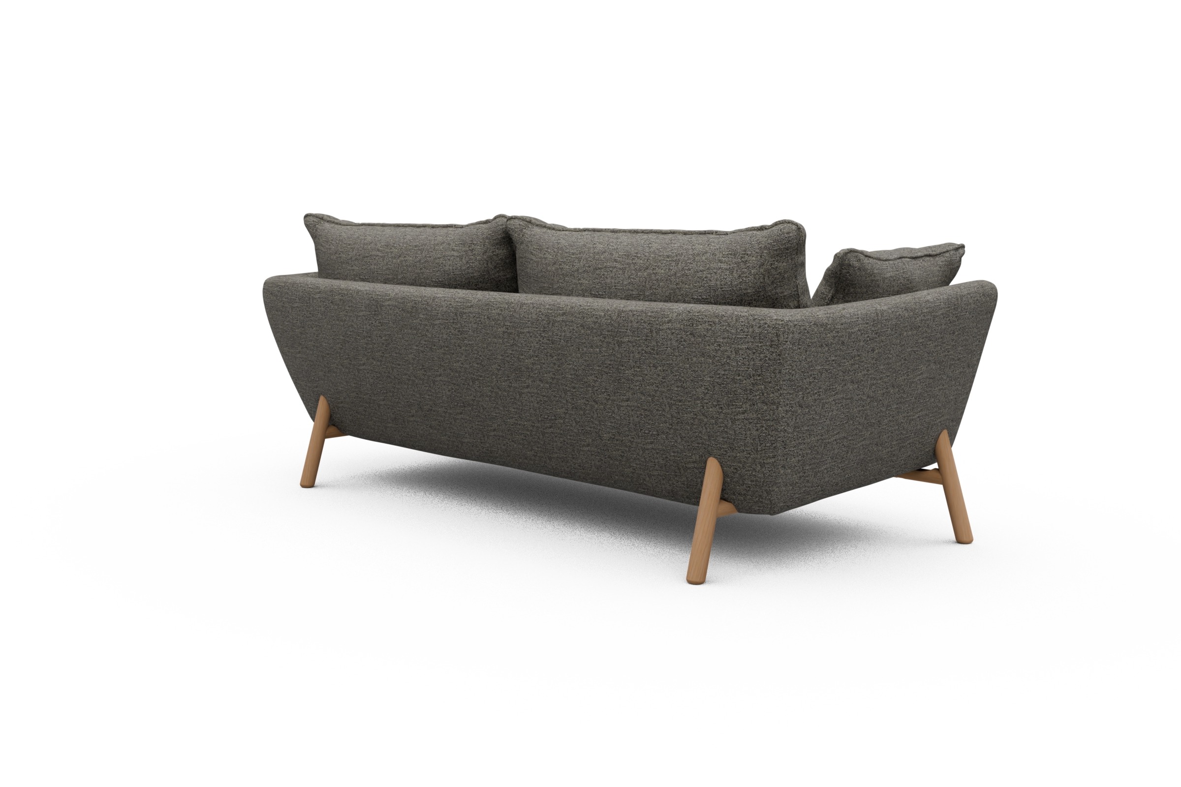 Sofa Emil PREMIUM 3-Sitzer Beinfarbe Eiche Natur Carreno-Sepie-Brown