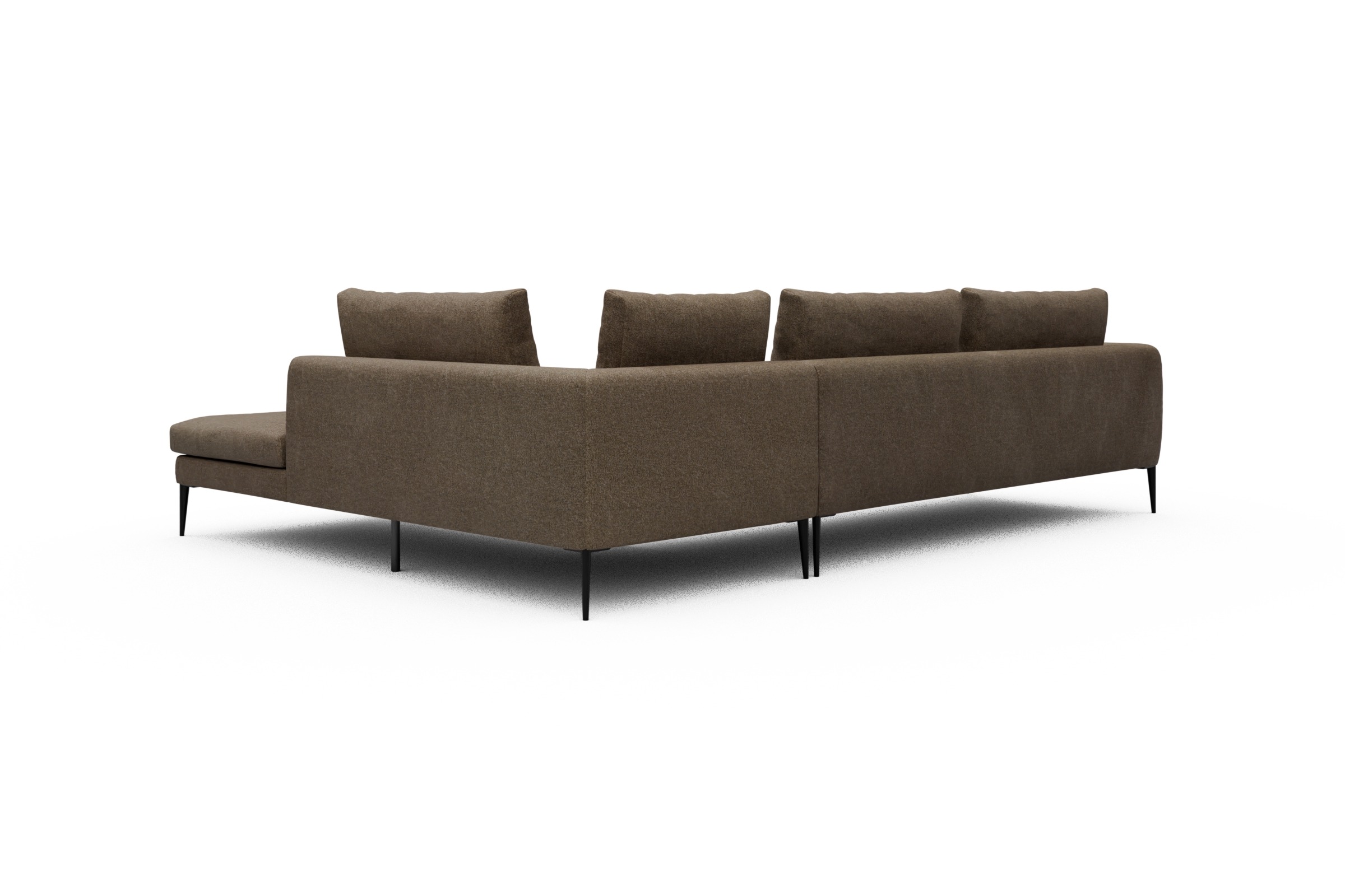 Ecksofa Paul Relax-Ecke links mit 3-Sitzer Aivi-Khaki-Brown