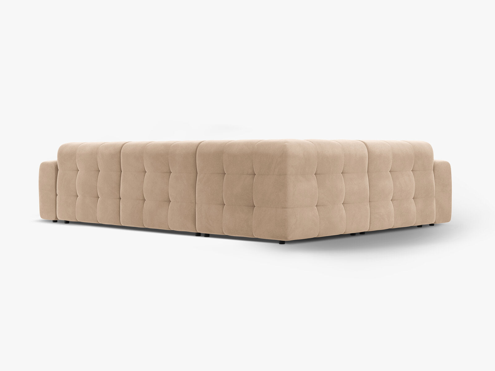 Micadoni Ecksofa Kendal 6-Sitzer Links Samt Mandel Beige