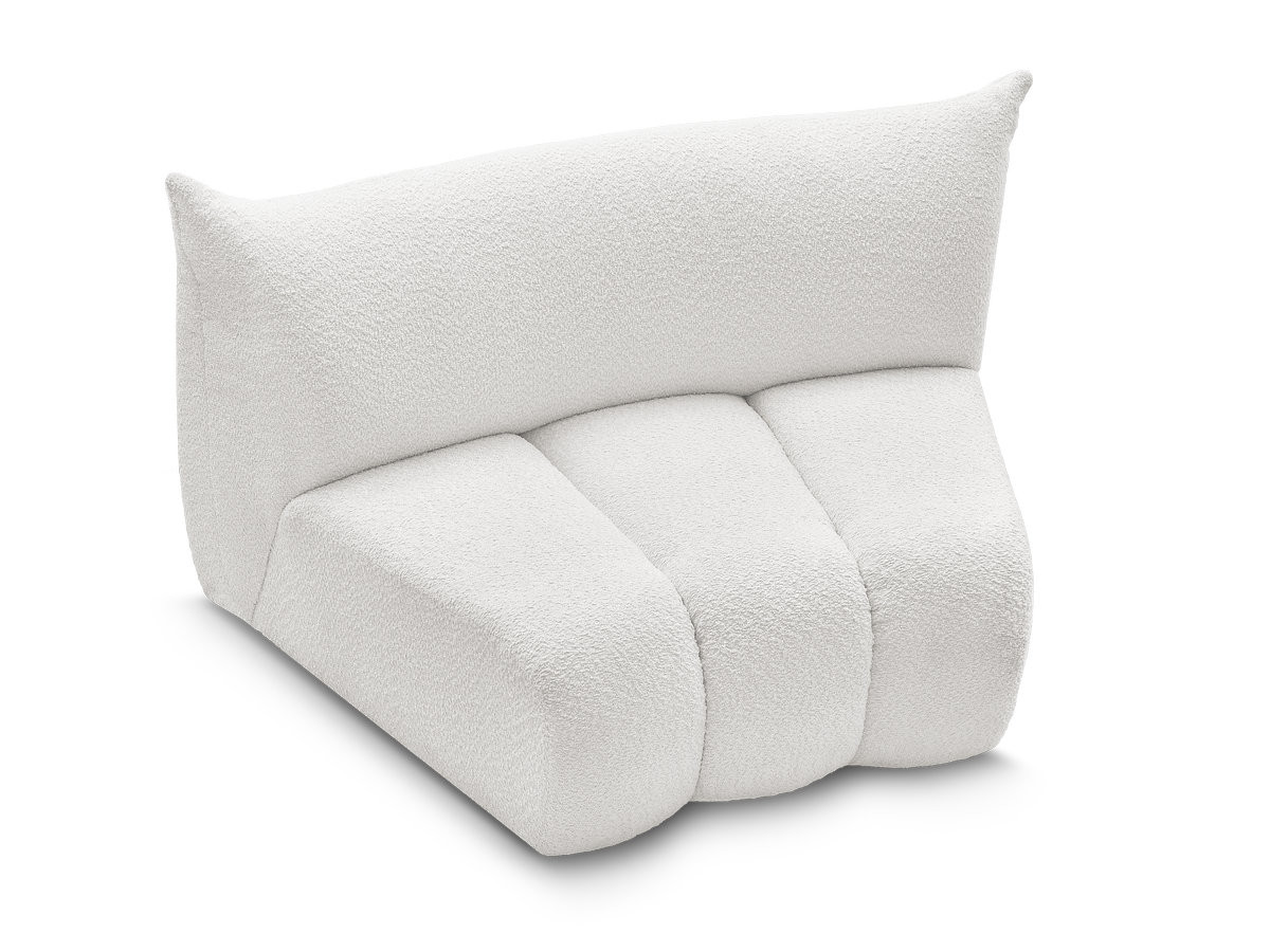 Bobochic Azra Sofamodul 1-Sitzer Bouclé-Stoff Weiß
