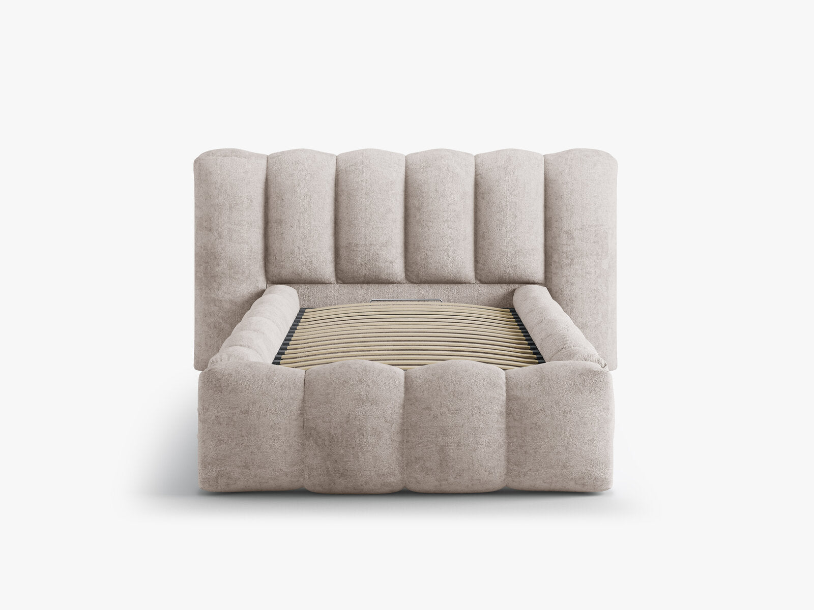 Micadoni Stauraumbett mit Kopfteil Lupine Chenille Perfect Harmony Beige