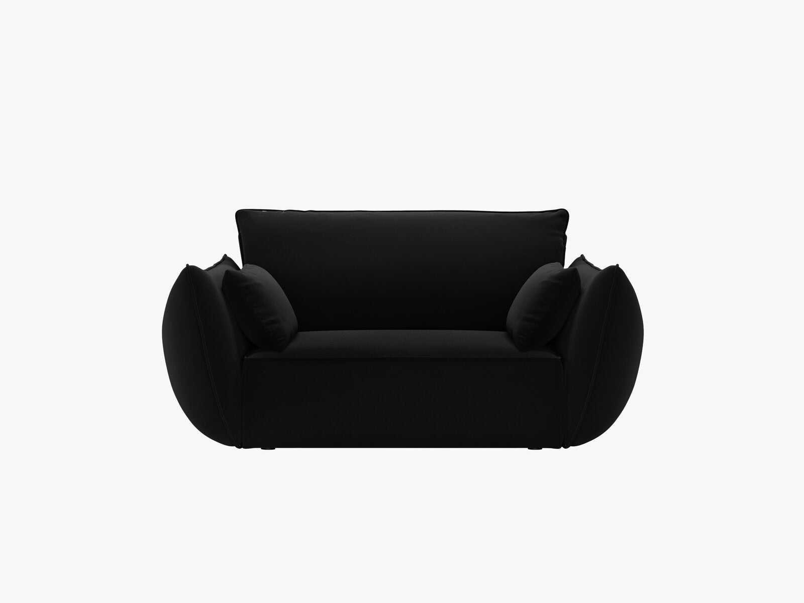 Micadoni Sessel Kaelle 1-Sitzer Samt Bluvel Schwarz