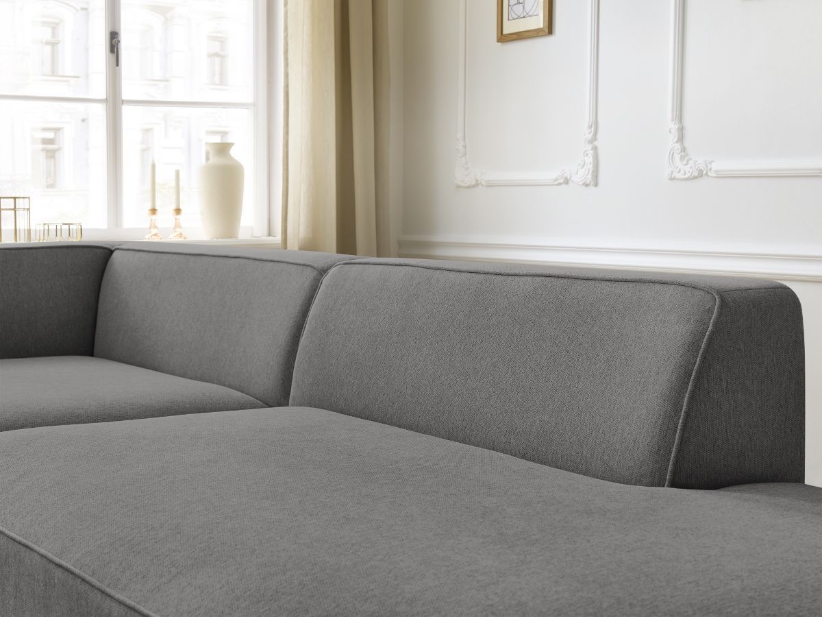 Bobochic Rousseau Ecksofa Melange-Stoff Dunkelgrau Ecke links