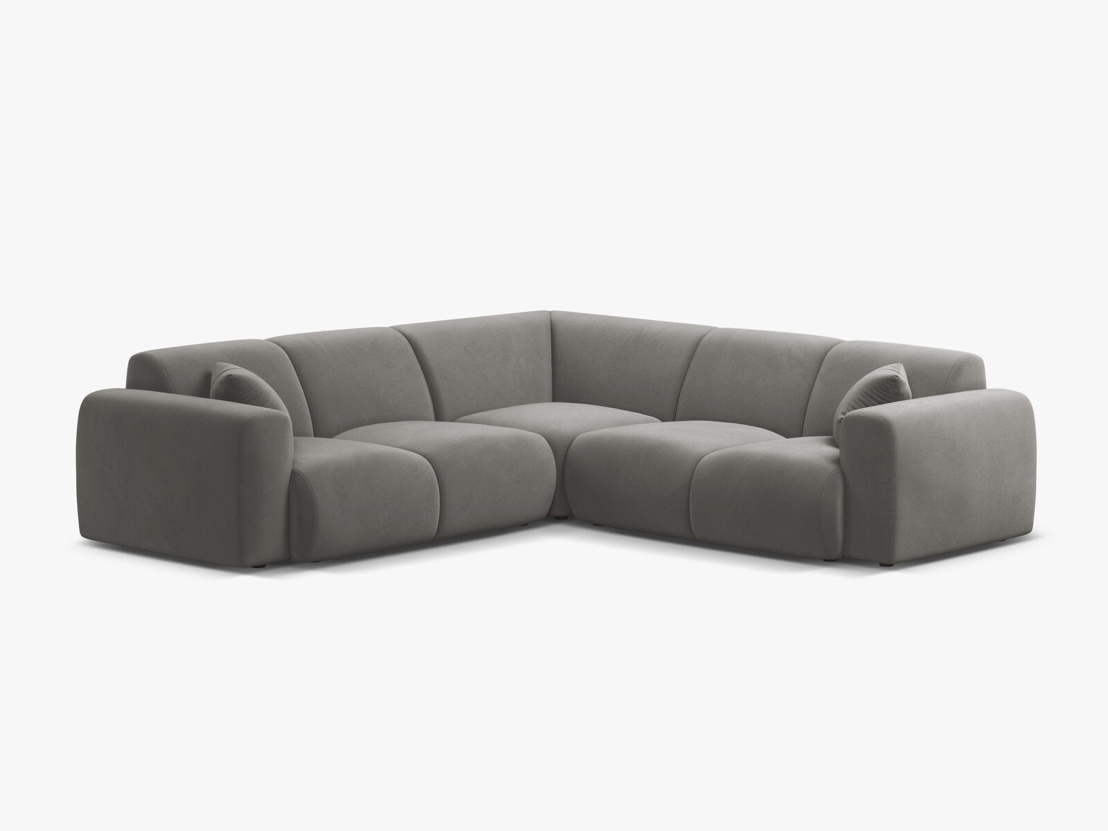 Micadoni Ecksofa Molino 5-Sitzer Samt Casino Grau