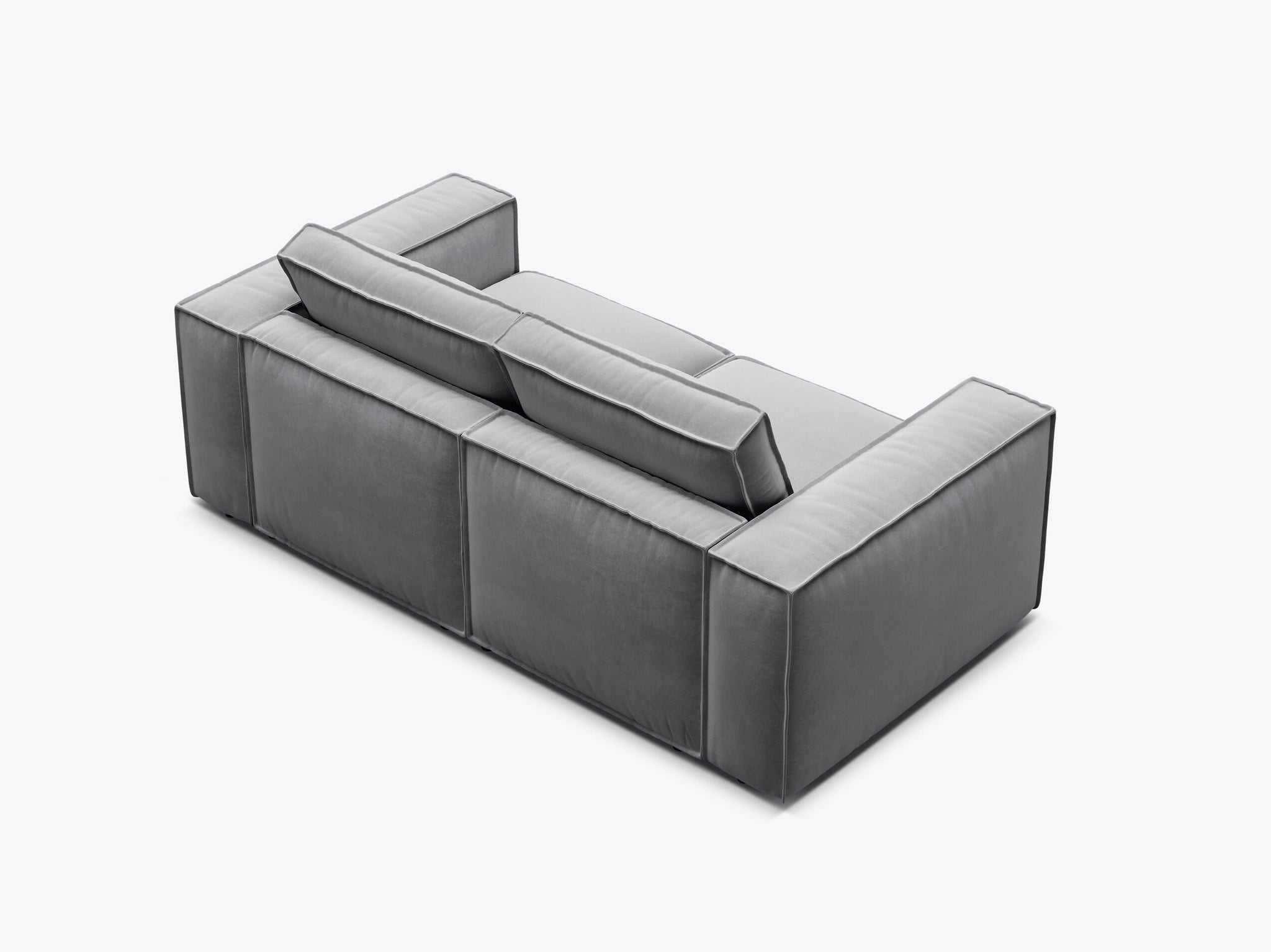 Micadoni modulares Sofa Pola 2-Sitzer Samt Salvador Grau