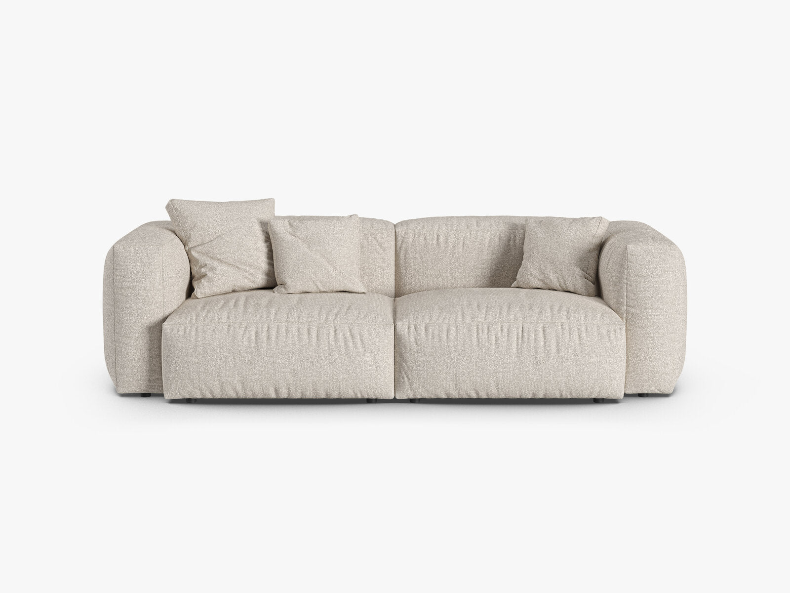Micadoni Sofa Martina 3-Sitzer 90cm Sitztiefe Boucle Monet Beige