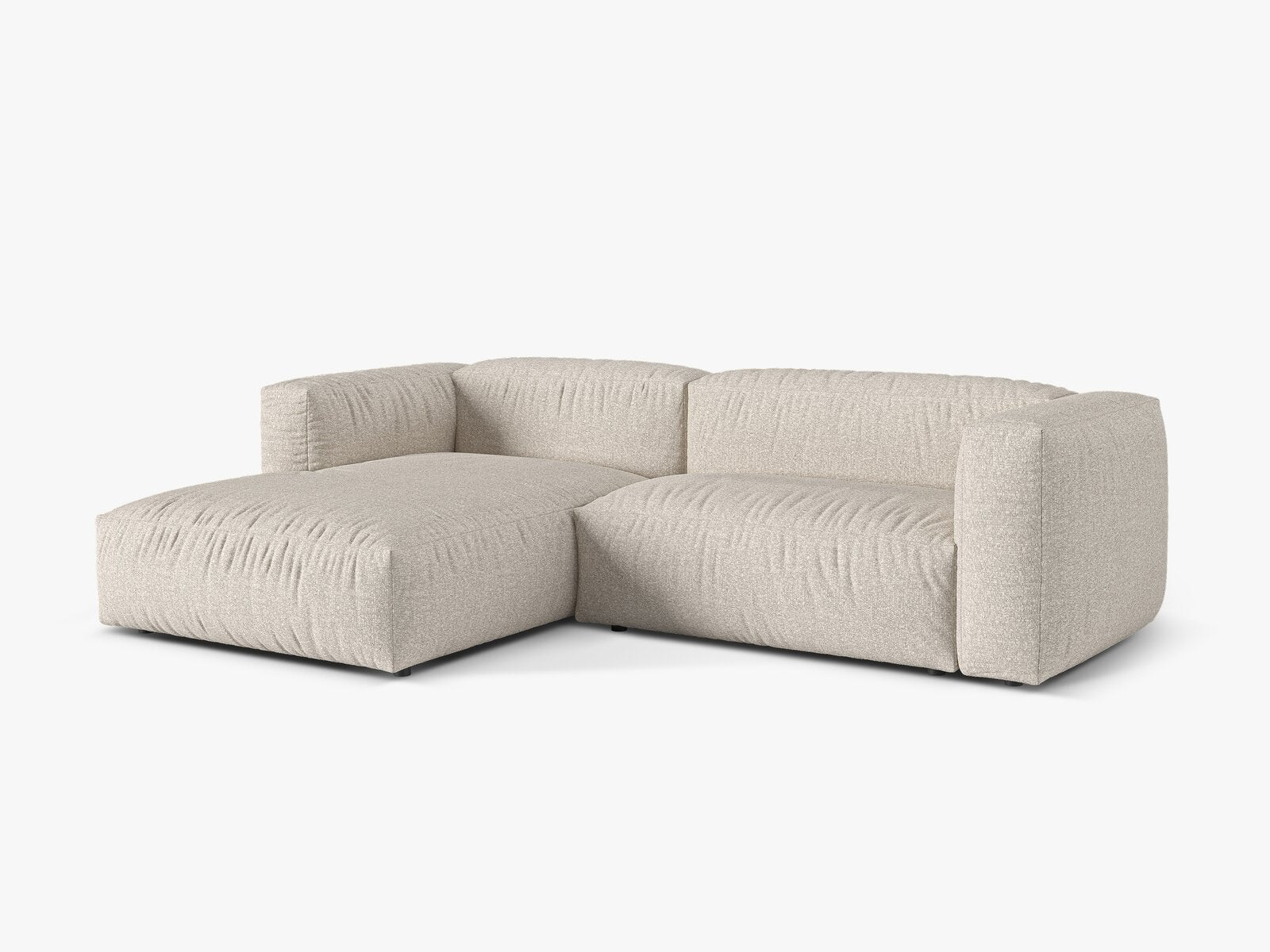 Micadoni Ecksofa Martina 2-Sitzer Links Boucle Monet Beige