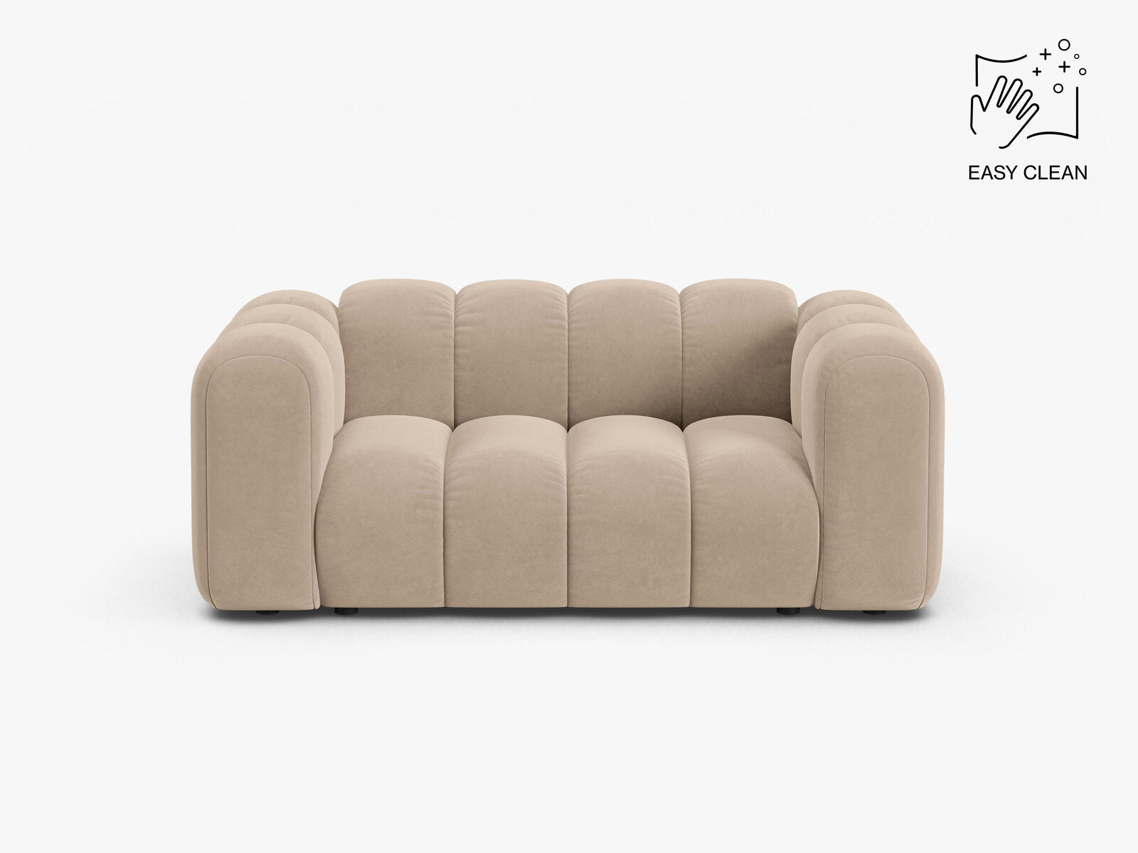 Micadoni Sofa Lupine 2-Sitzer kleine Version Samt Venus Beige