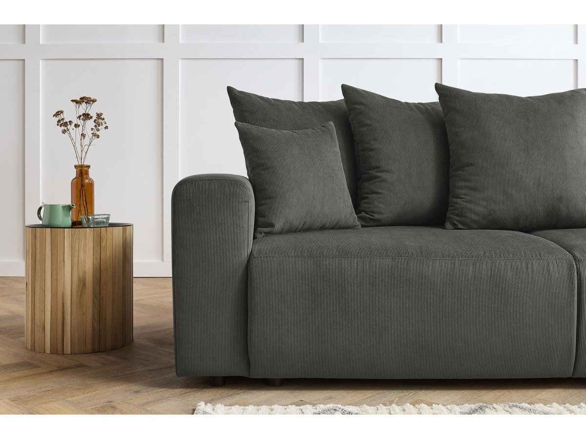 Bobochic Envy Sofa 3-Sitzer Cordsamt Dunkelgrau