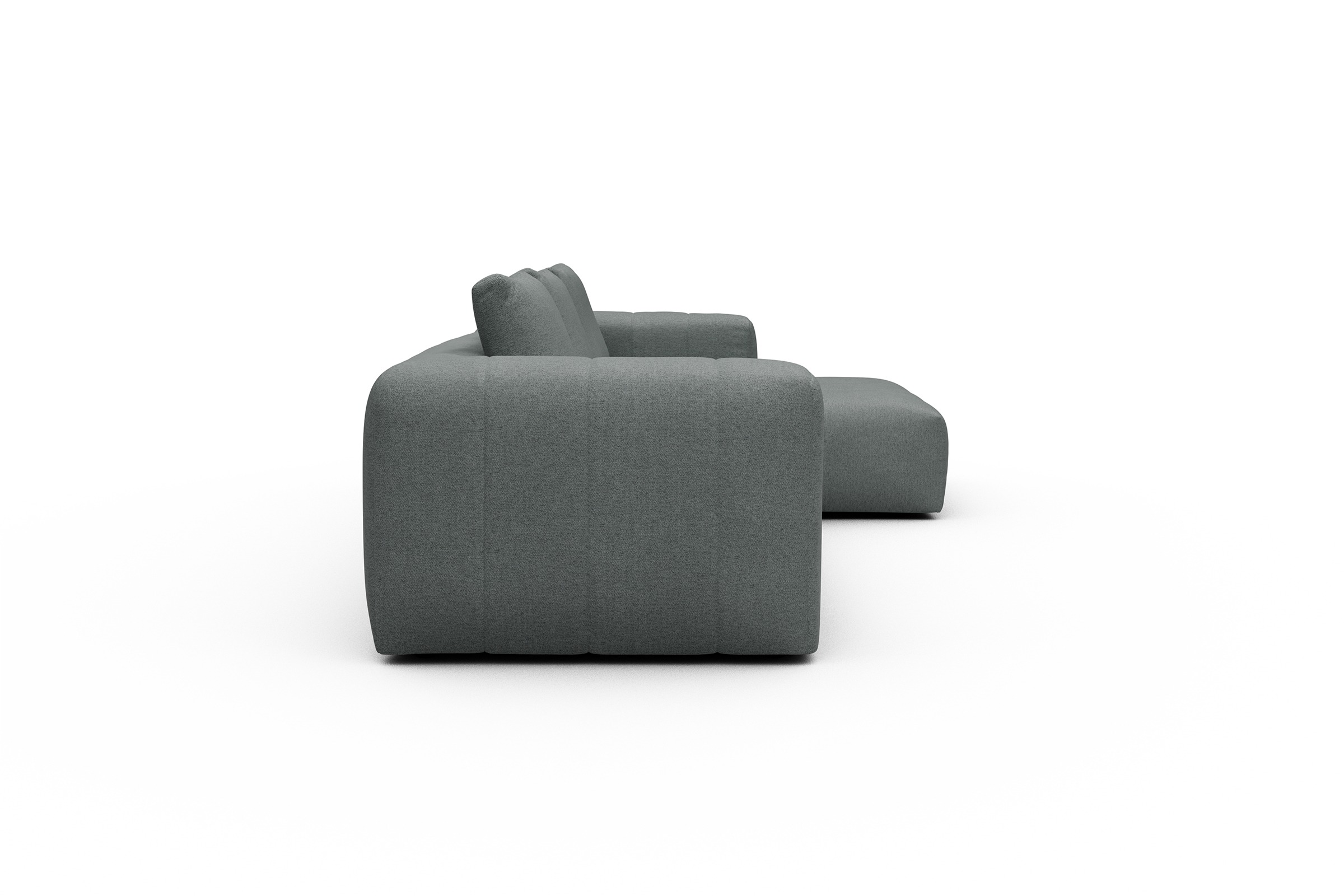Ecksofa Hugo 2,5-Sitzer Armlehne links mit Chaiselongue Denari-Soft-Grey