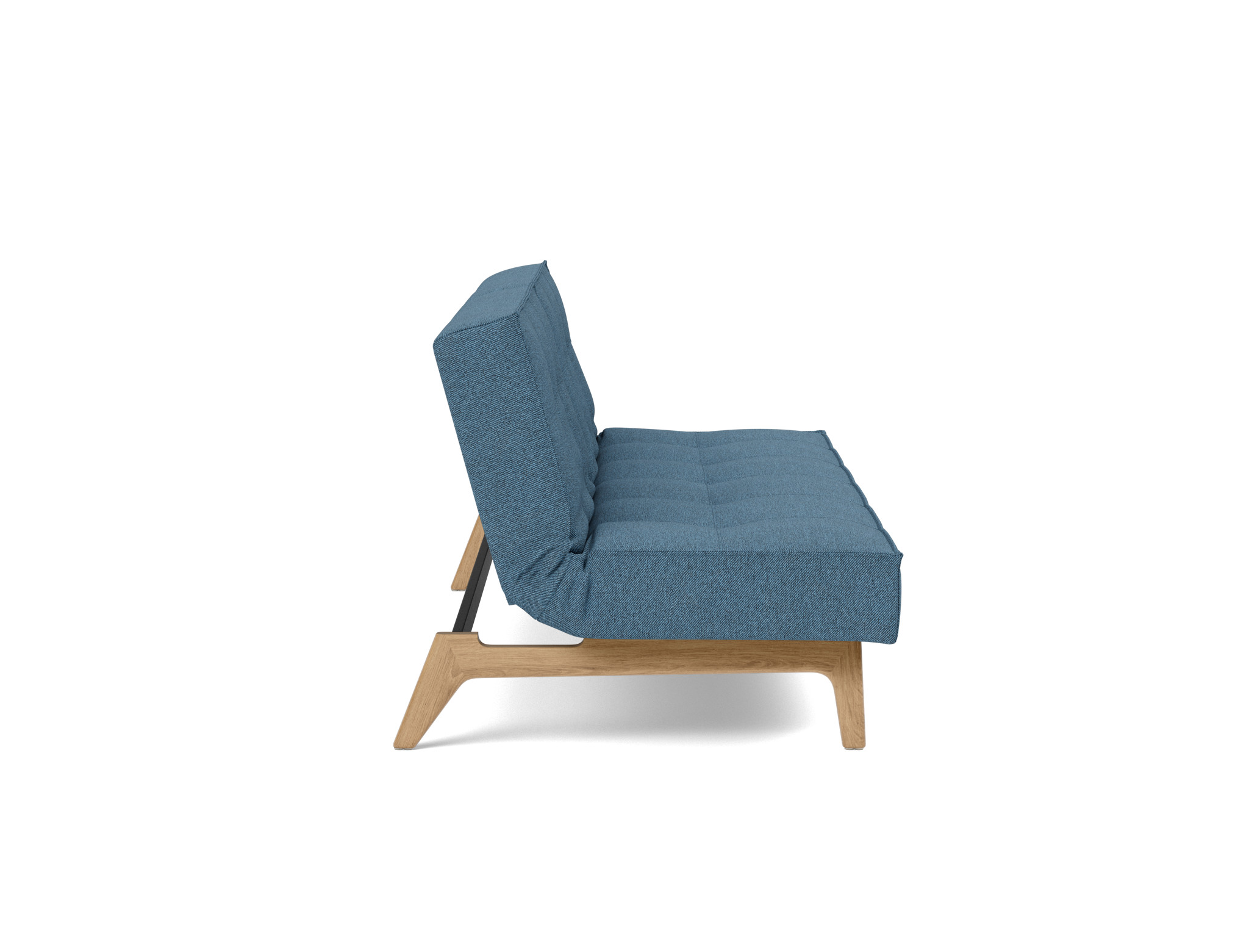 Schlafsofa Splitback Strukturierter Stoff Weda 302-Weda-Blue Beine Eiche