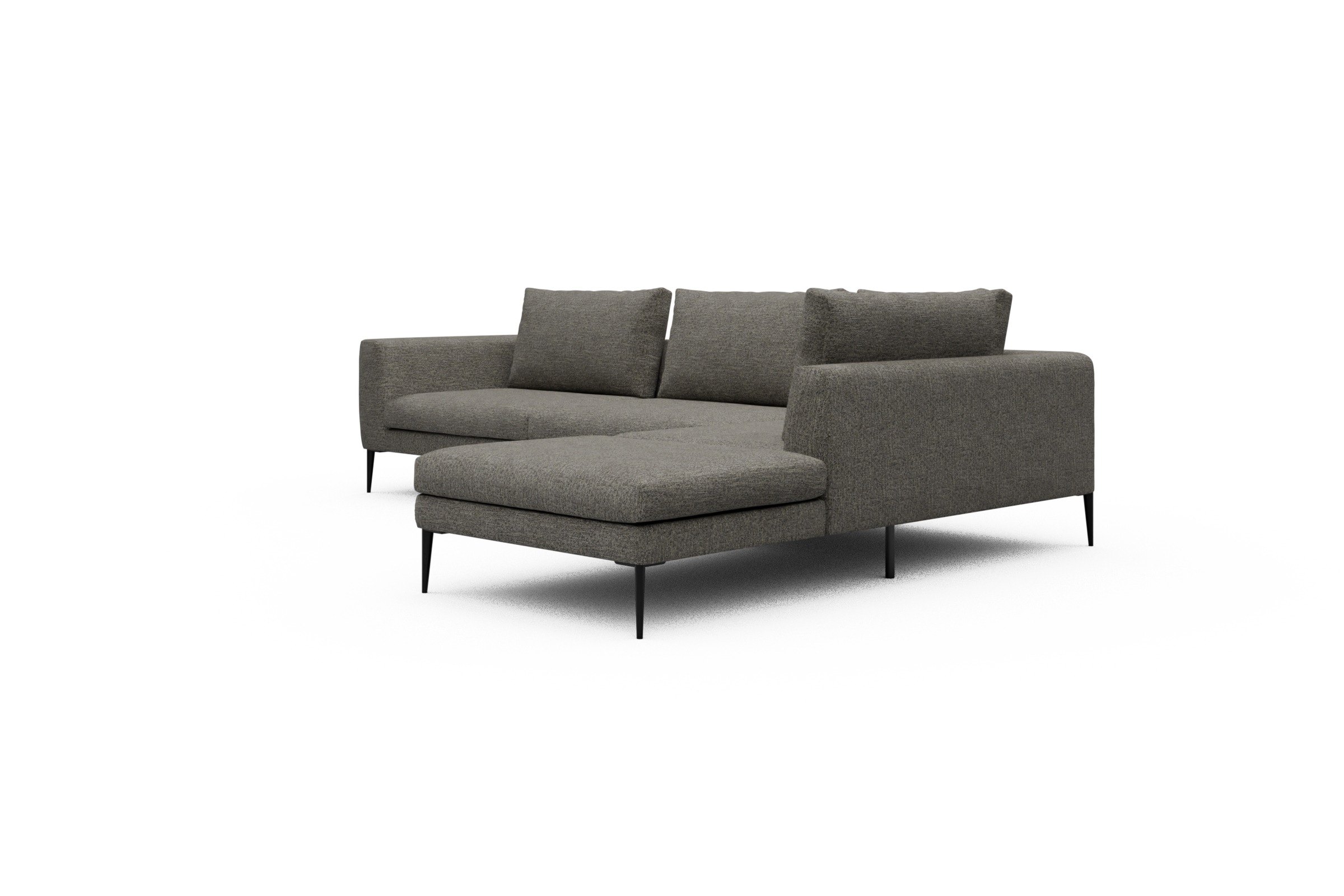 Ecksofa Paul Relax-Ecke links mit 3-Sitzer Carreno-Sepie-Brown