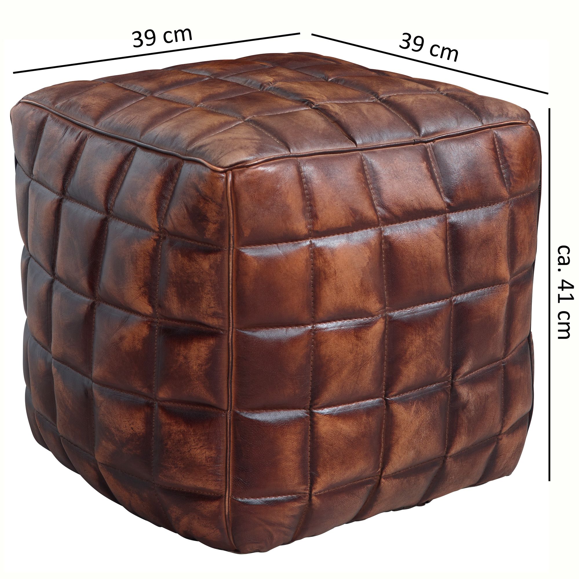 Polsterhocker Borgarnes Braun 39 × 39 × 41 cm