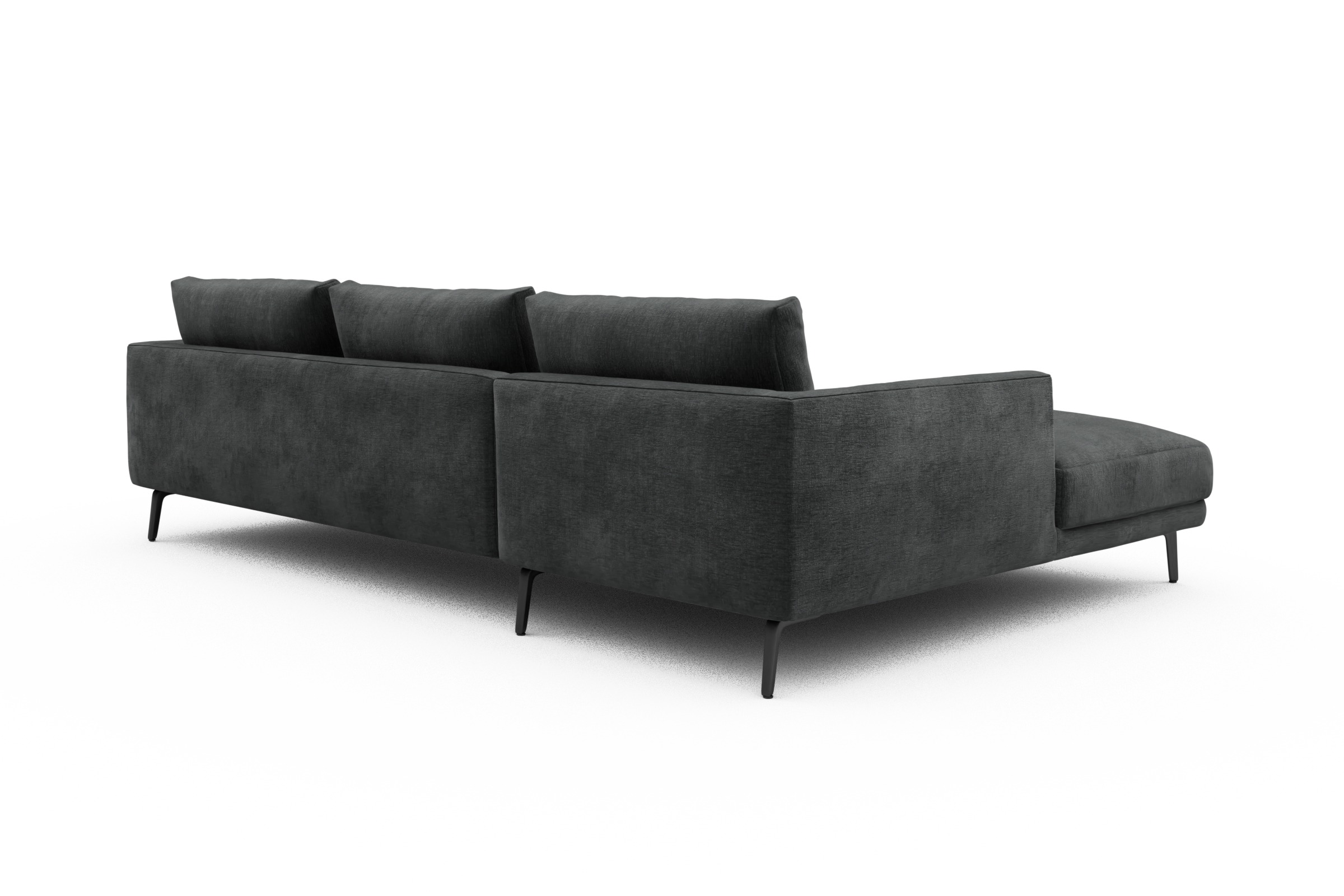 Ecksofa Karl Chaiselongue links mit 2,5-Sitzer Smooth-Deep-Warm-Grey