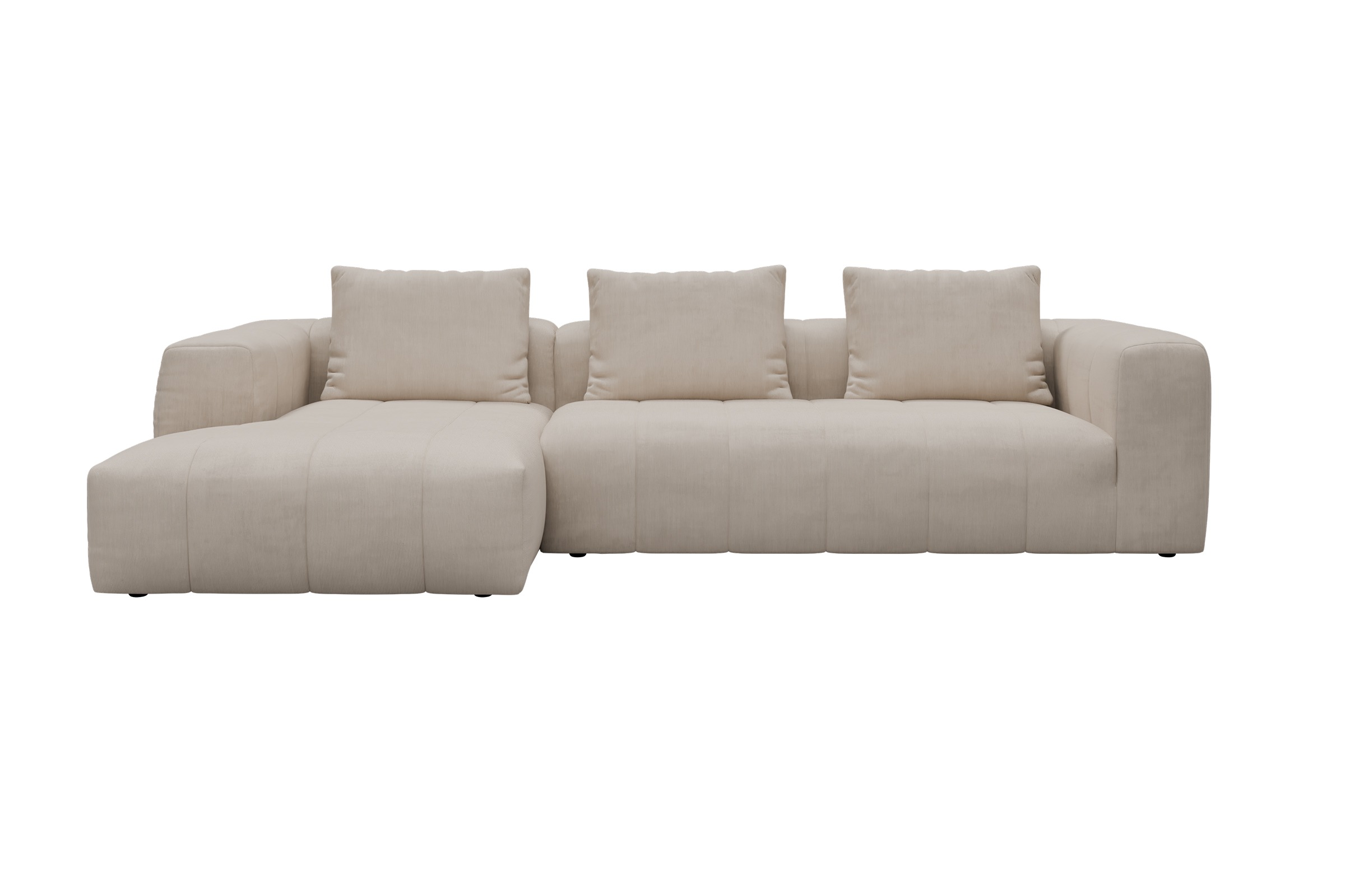 Hugo 2,5-Sitzer Armlehne rechts mit Chaiselongue Cordufine-Off-White moebelfaktor