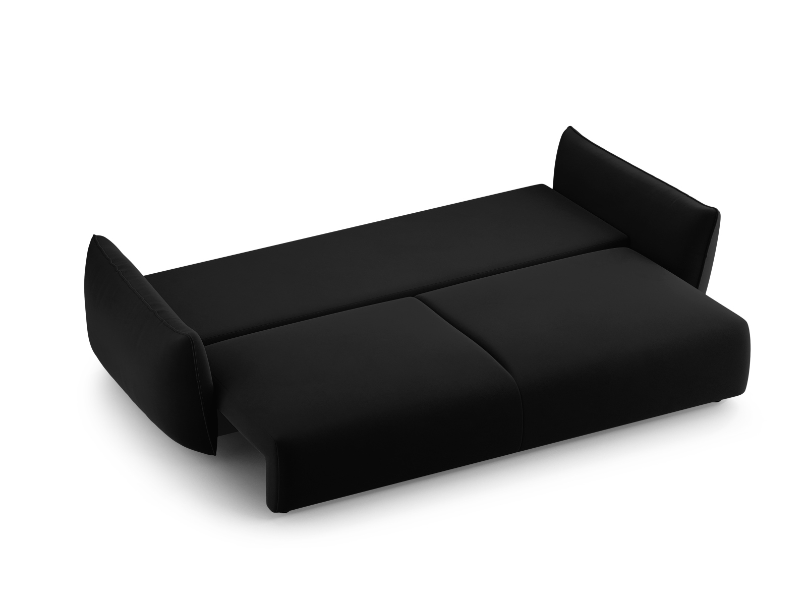 Cosmopolitan Design Schlafsofa Matera 3-Sitzer mit Bettkasten Samt Salvador Schwarz