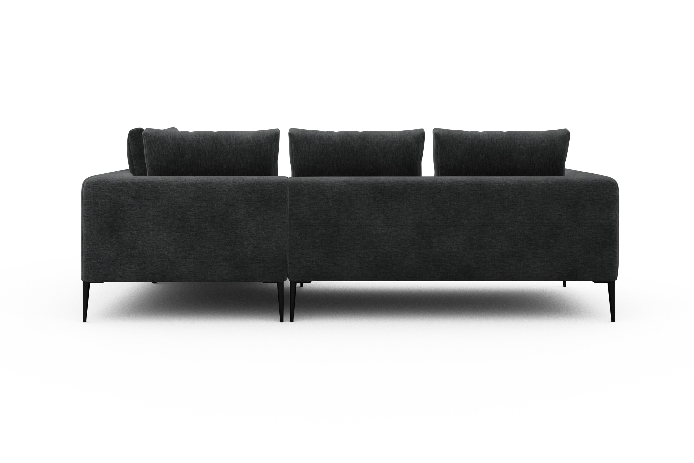 Ecksofa Paul Relax-Ecke rechts mit 2-Sitzer Smooth-Deep-Warm-Grey